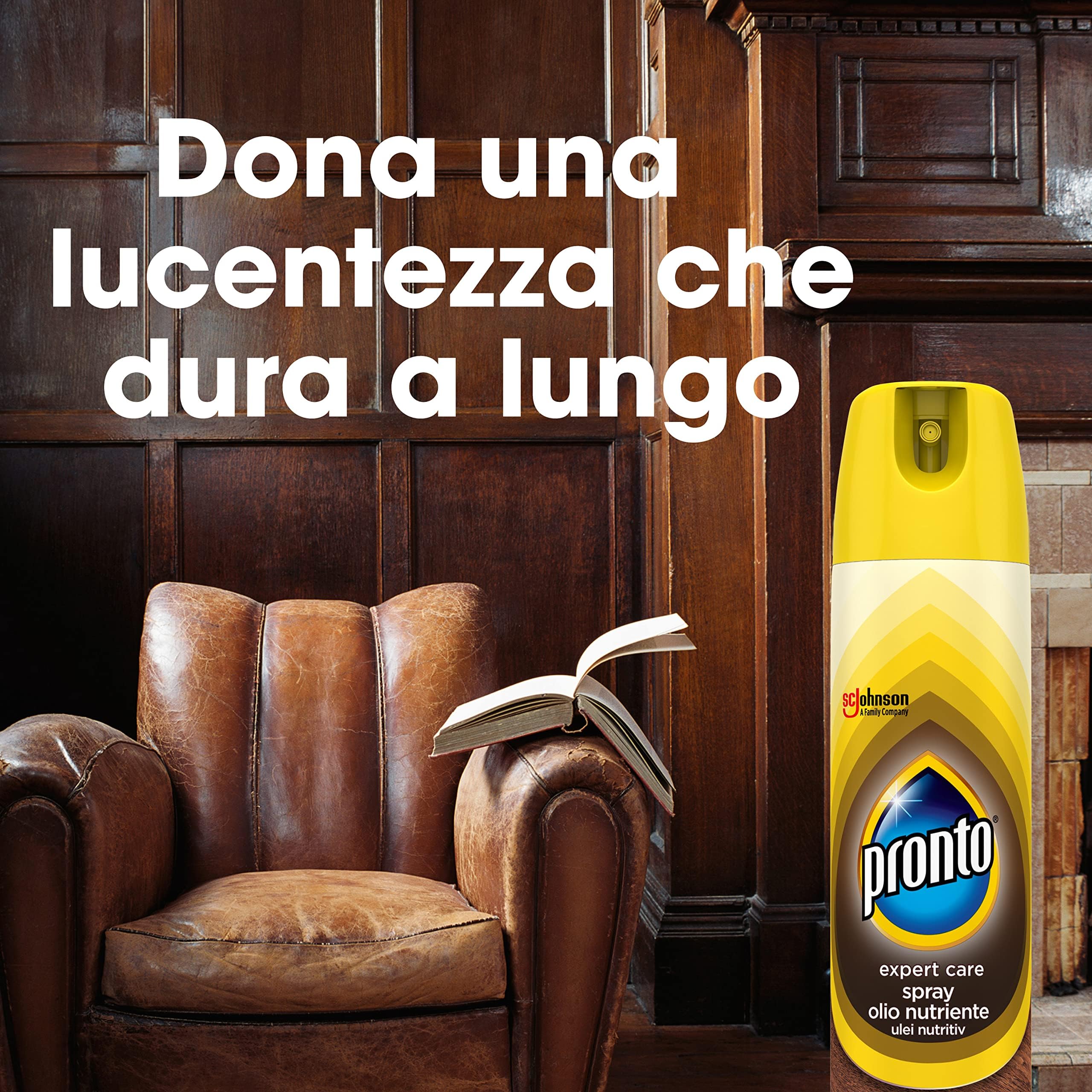 Pronto Spray Olio Nutriente - Nutre, protegge e ravviva le superfici, Fragranza Ambra e Olio D'Argan, Formato Scorta da 12 Pezzi da 250ml