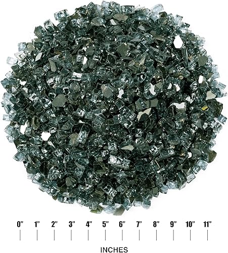 Miniatura 8 de MSI Vidrio negro galaxia, rocas de vidrio templado reflectante de 12 pulgada de alto brillo para propano o gas natural, rocas de vidrio para