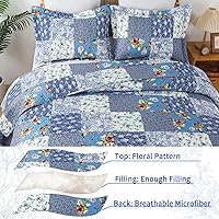 Vista 79 de VAPUTAR Juego de ropa de cama tamaño Queen – 3 piezas, edredón bohemio, colcha reversible ligera para dormitorio de granja (floral)