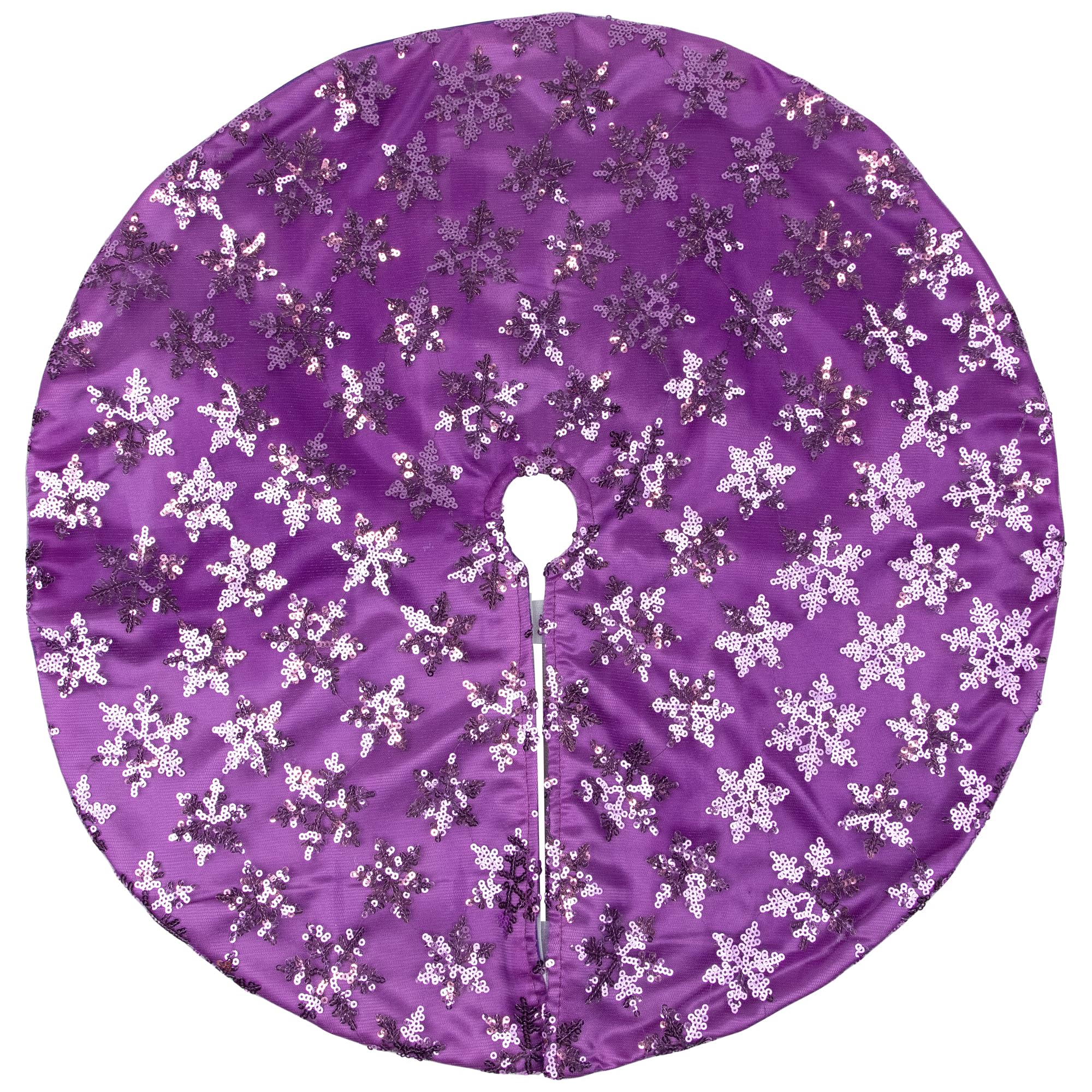 Sequin Snowflake Mini Christmas Tree Skirt - Purple - 20