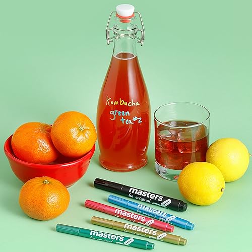 Miniatura 4 de Juego de marcadores de bebidas lavables | No tóxico, tinta borrable para escritura en bebidas frías, botellas, vasos de plástico, espejos | 4