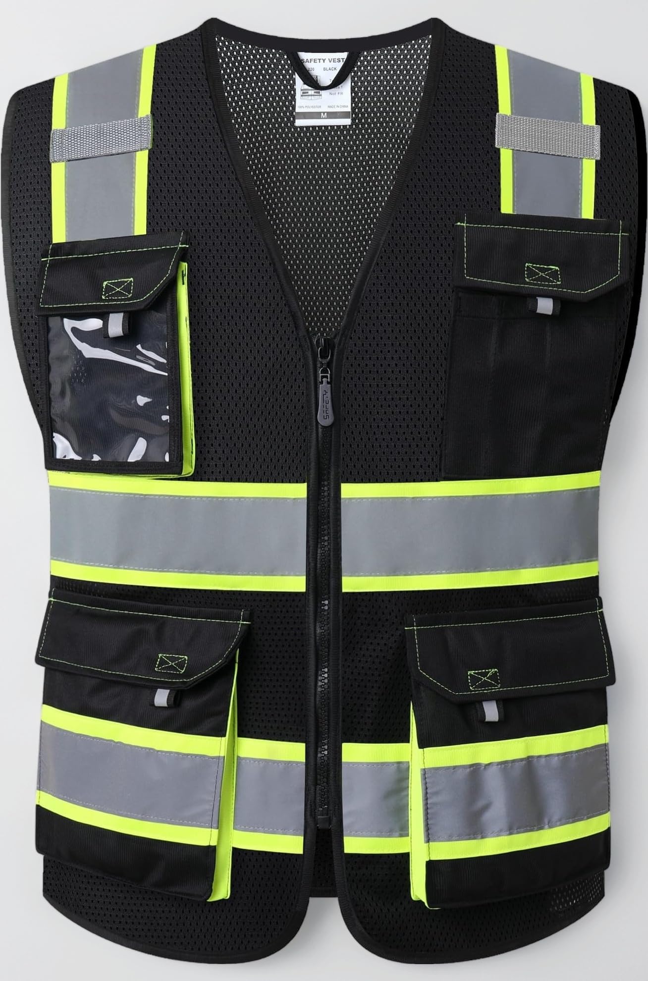 JKSafety Hi Vis Reflective Safety Vests for Men Women High Visibility Vest with Pockets Mesh Construction Safety Apparel