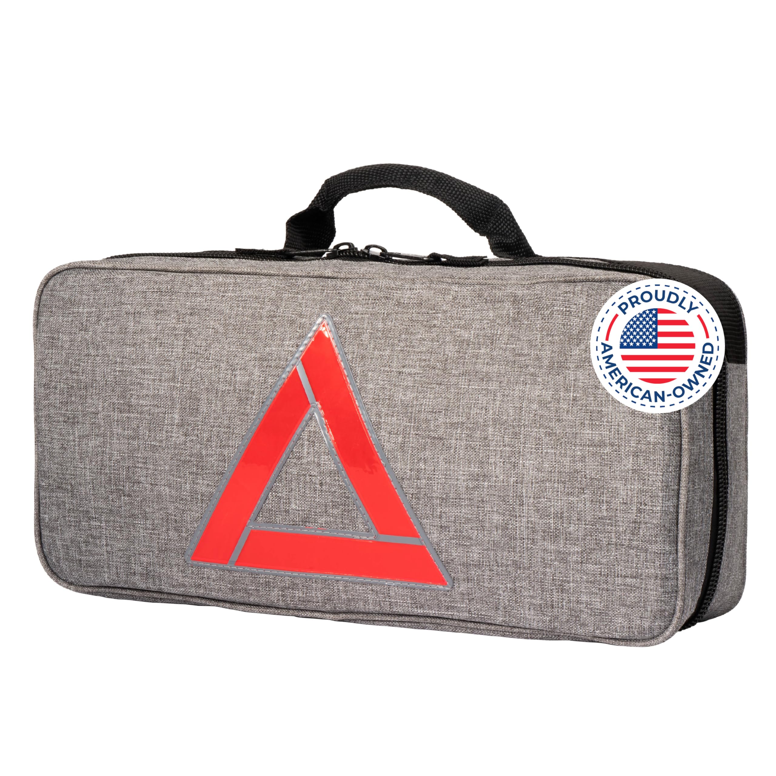 Thrive Emergency Car Kits for Vehicles - Roadside Emergency Car Kit (104 Pieces) - Car Kits for Emergency - Roadside Car Kit with Jumper Cables and Mini First Aid Kit - Gray Bag