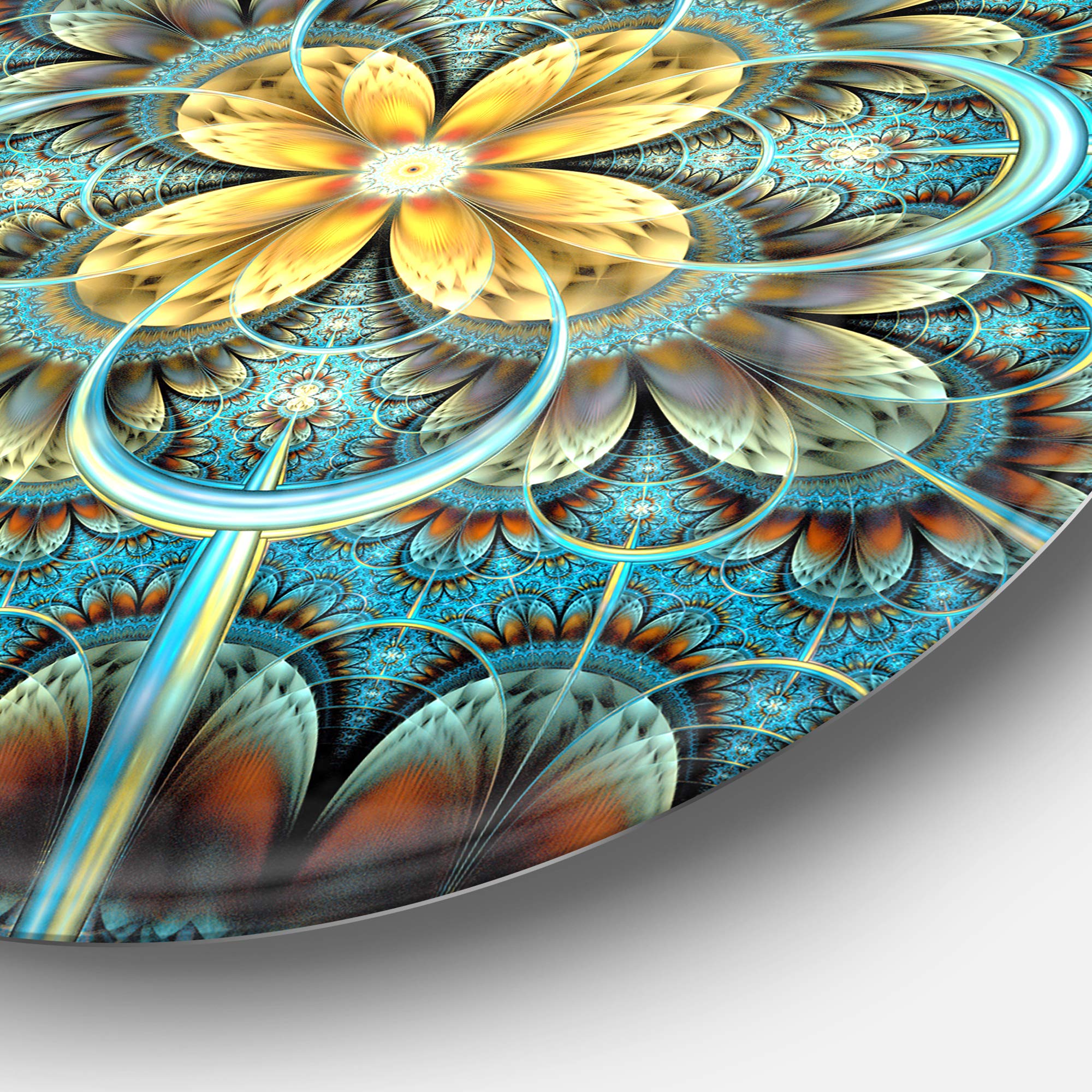 Amazon.com: Designart MT11974-C23 Blue & Yellow Fractal Flower