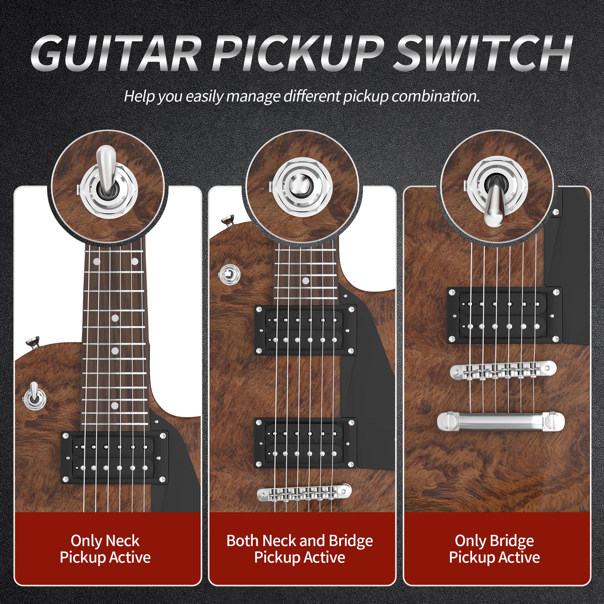 Amazon.com: DaierTek 3 Way Toggle Switch Guitar ON/ON/ON 6 Pin 3