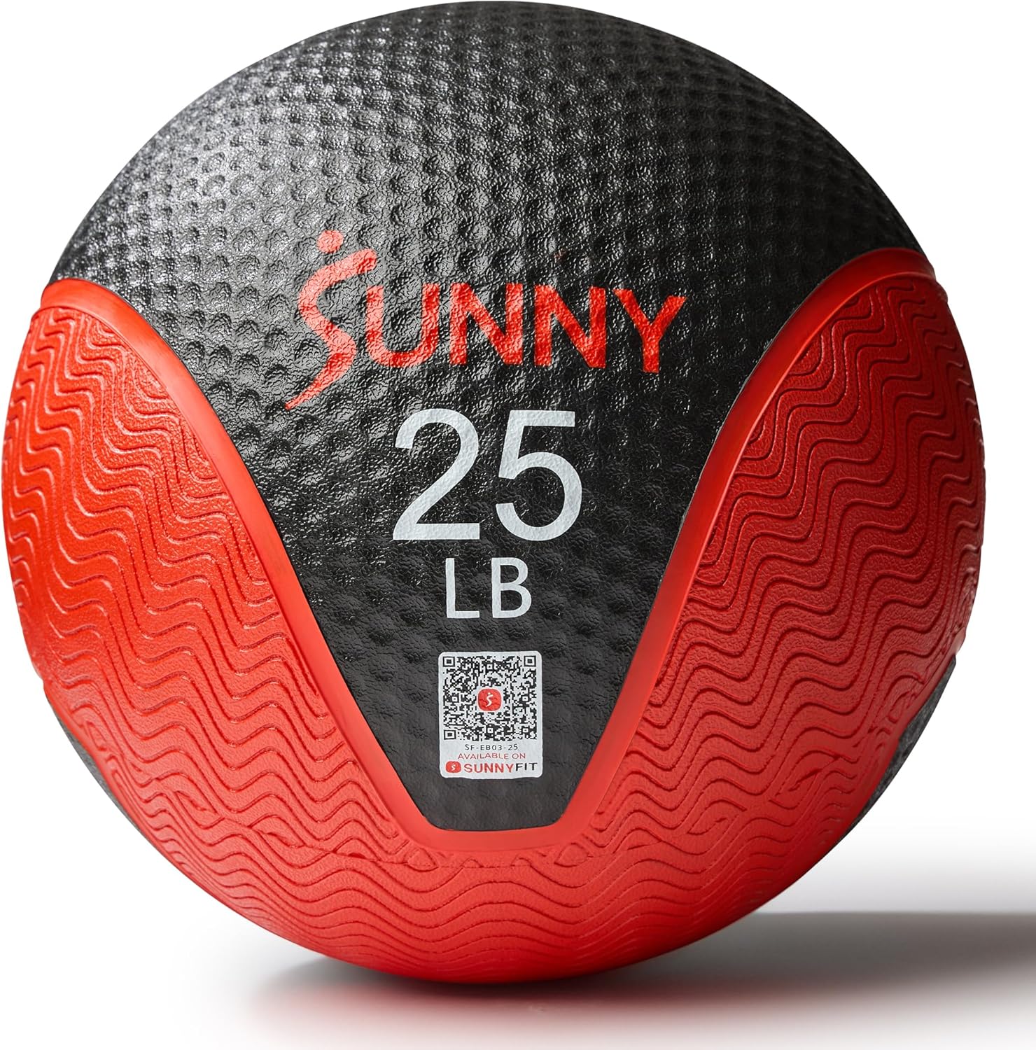 Sunny Health & Fitness Medicine Ball, Textured Rubber, Core Strength & Balance Training, Bouncing, Weight for Home Workouts 4,6,8,10,12,15,20,25,30LB Options
