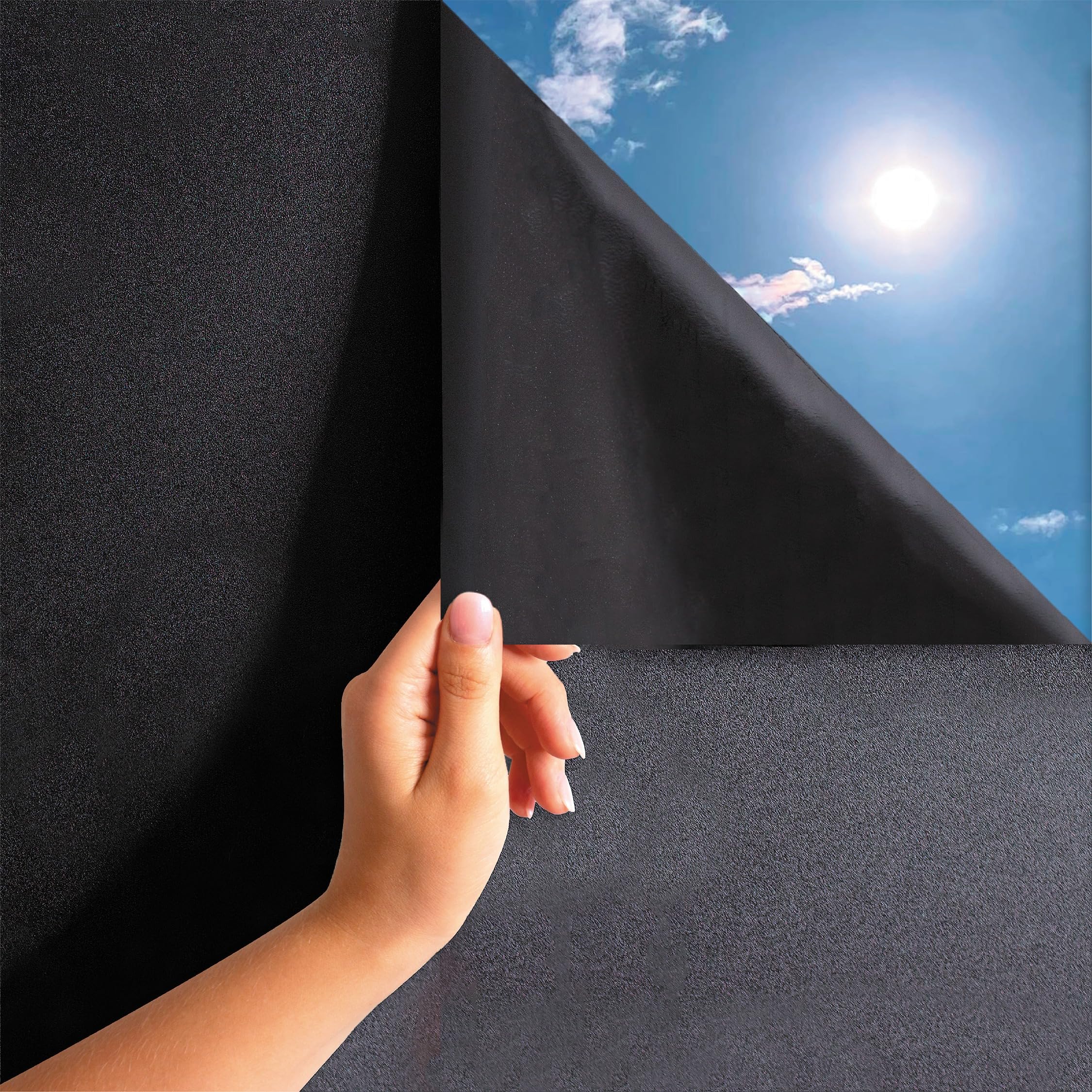 MARAPON® Window Film Self-Adhesive Opaque in Black [0.90 x 50 m] Includes eBook with Professional Tips - Blackout Film with High Privacy Protection - Privacy Film Static Adhesive without Light