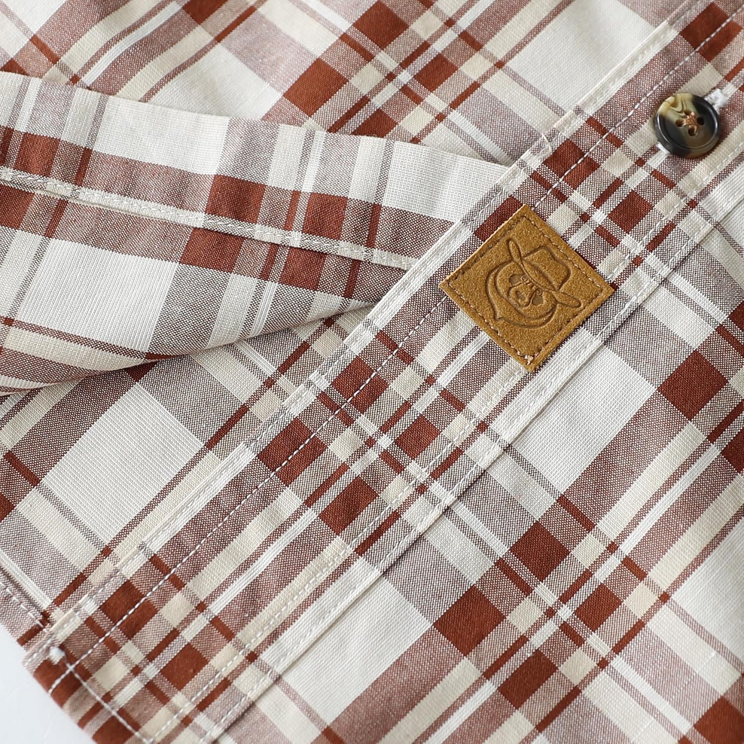 Dubinik® Mens Long Sleeve Button Down Shirts Casual Plaid Shirt with Practical Double Pockets Comfortable and Soft - Image 4