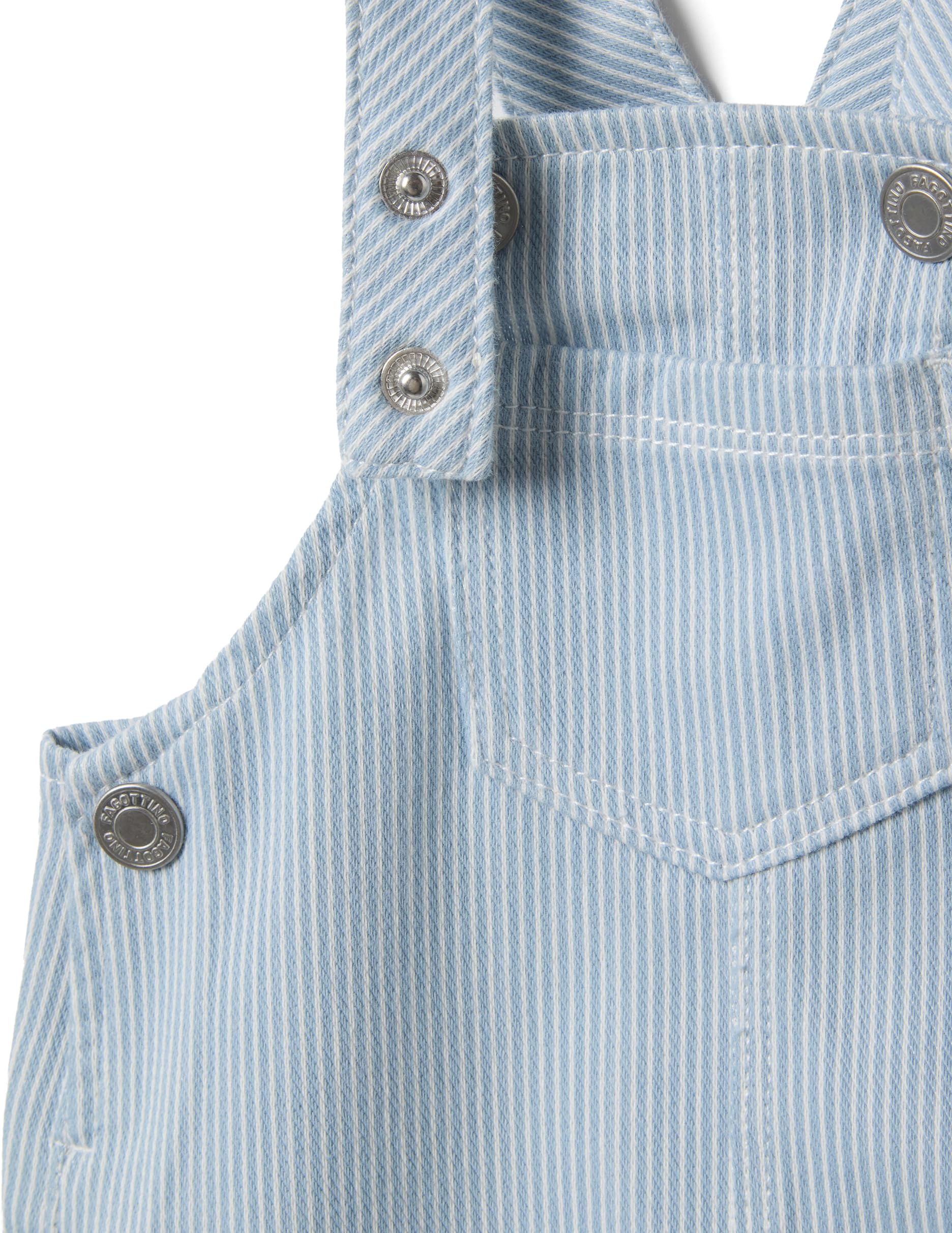 OVS KIDS Salopette a righe in misto cotone azzurra da neonata regular fit