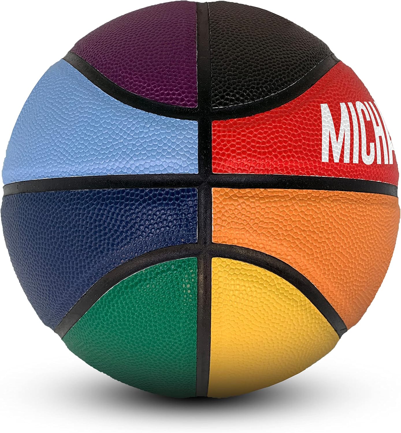 Custom Rainbow Rubber Basketball | Official Size | Indoor and Outdoor | Colorful Basketball Player Gift | for Youth and Adult | Pride