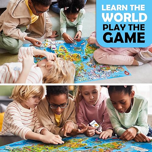 Miniatura 6 de QUOKKA Juego de mesa de geografía para niños de 8 a 12 años  Juego familiar de aprendizaje mundial para adolescentes y adultos   100 tarjetas de
