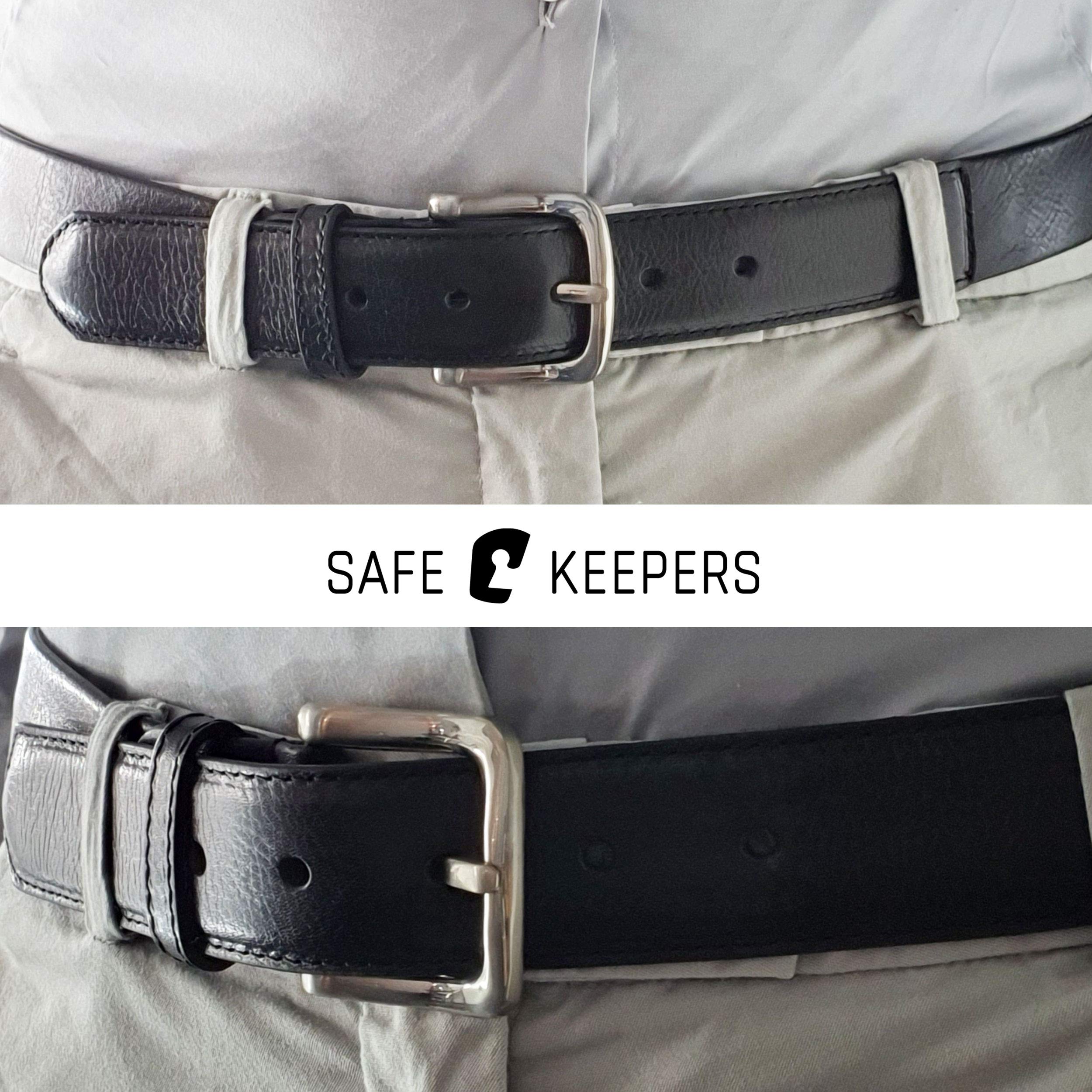 Safekeepers Pasek z schowkiem na pieniądze, skórzany pasek na pieniądze - kieszeń na pieniądze - pasek z zamkiem błyskawicznym - Moneybelt, uniseks, czarny, 95 B.W. = Gesamtlänge 110 Cm.