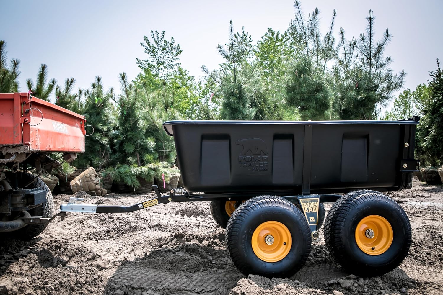 Polar Trailer #10813 HD Max TA – 93" x 55" x 39" Tandem Axle Heavy-Duty Utility Trailer – 1,800 lb Capacity, Rustproof Poly Tub, All-Steel Frame, Smooth Hauling on Rough Terrain