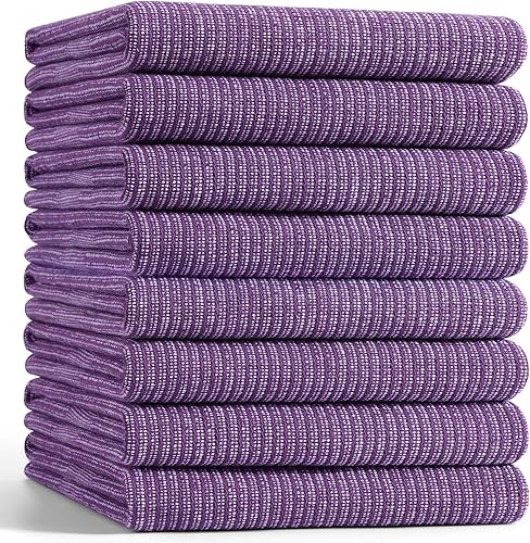 Miniatura 35 de Mordimy Paquete de 6 paños de cocina de alta calidad (18 x 28 pulgadas, negro), toalla de mano grande de algodón, paños planos y de rizo para secar