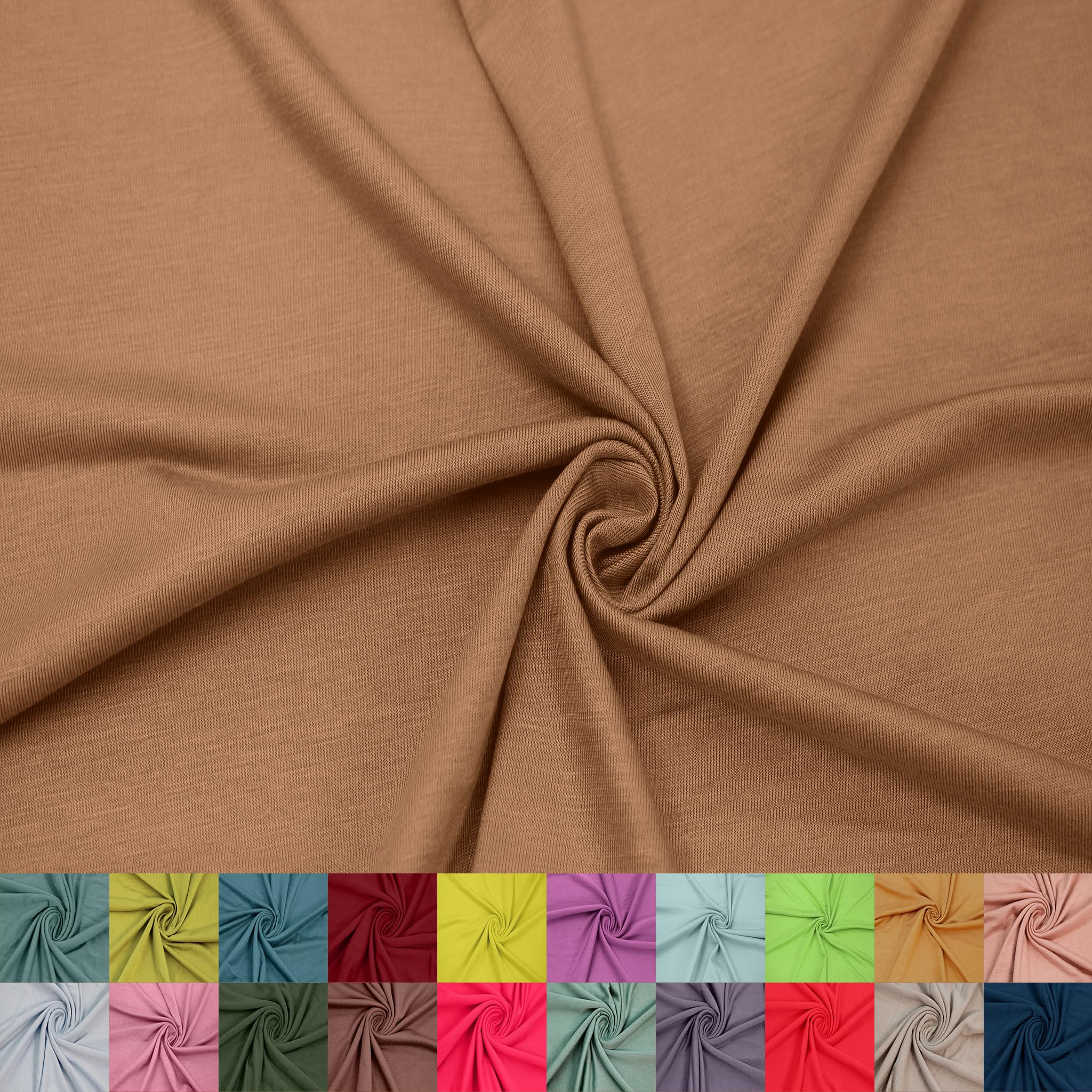 60" Wide Rayon Spandex Jersey Knit Fabric by The Yard - 4-Way Stretch, 200GSM, Medium Weight -Soft & Breathable - Apparel, Accessories, Maternity & Decorations — view 82