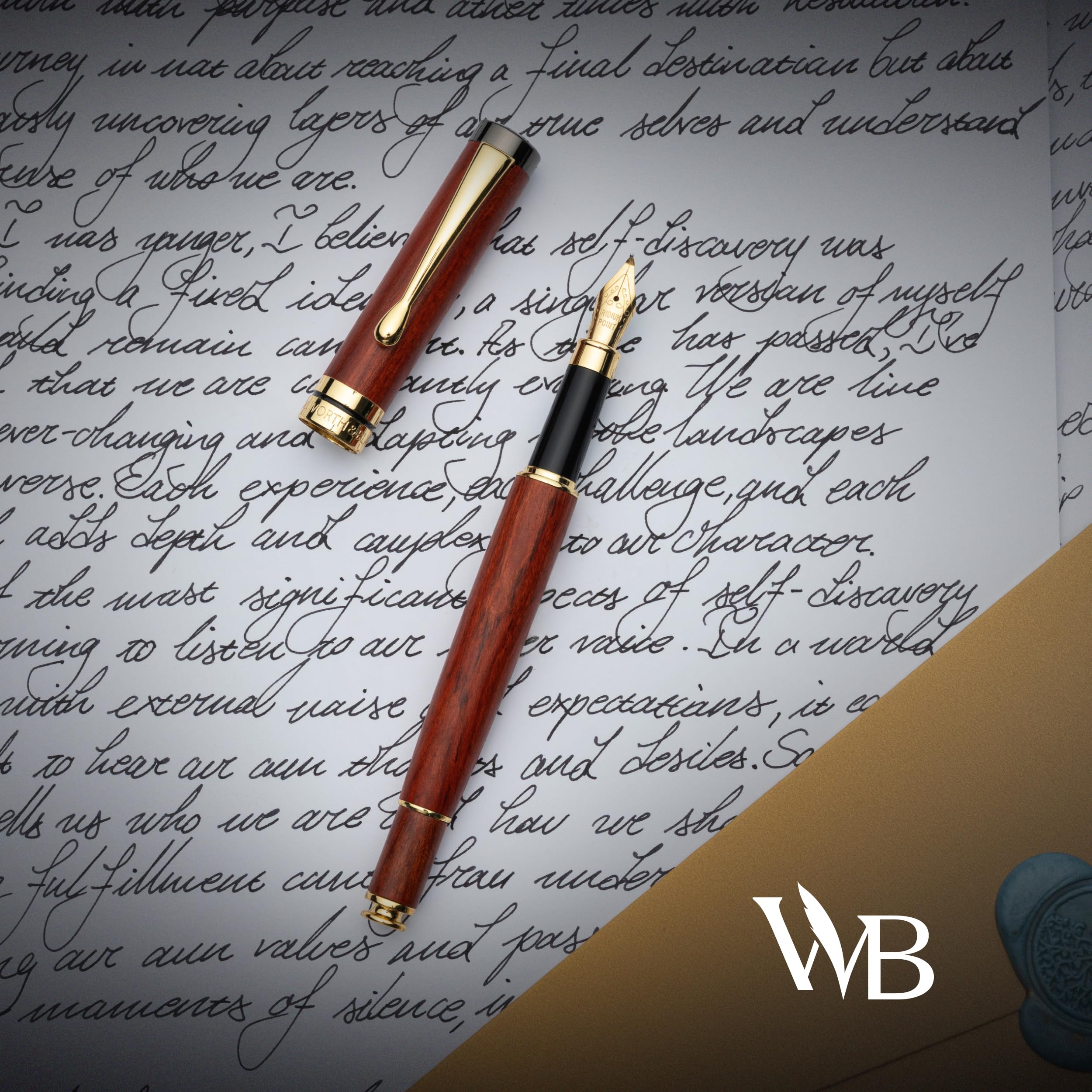 Wordsworth & Black Coffret Calligraphie en Bambou Rose, 6 Plumes | Flacon d'Encre, Cartouches, Convertisseur de Rechange, Cadeau Unisexe, Écriture Fluide, Journaling, Lettering