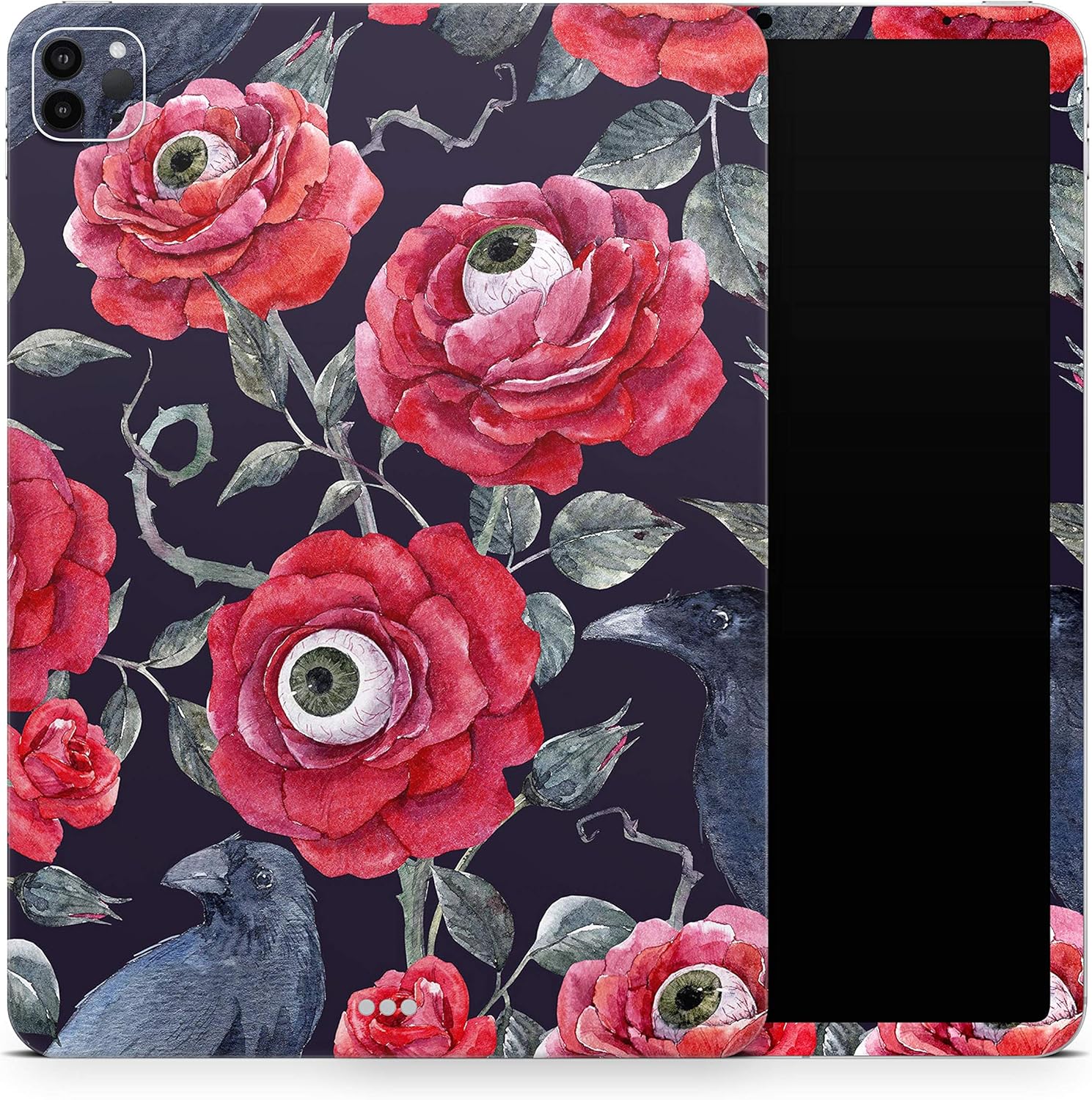 DesignSkinz - Abstract Roses with Eyes Full-Body Wrap Decal Protective Skin-Kit Compatible with Apple iPad 8th Gen 10.2" (A2270/A2428)