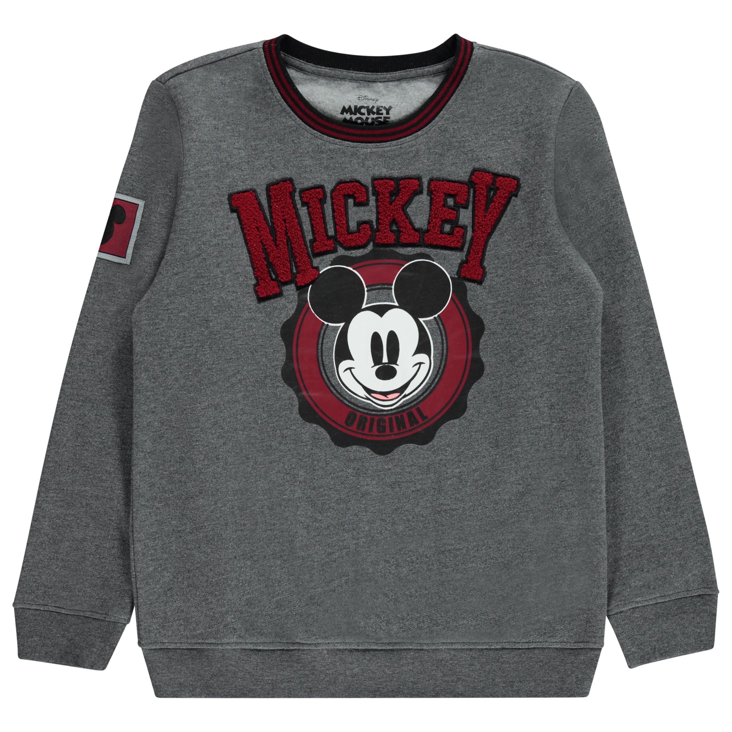 Sweat Mickey Mouse garçon à col rond et logo chenille rétro - 7