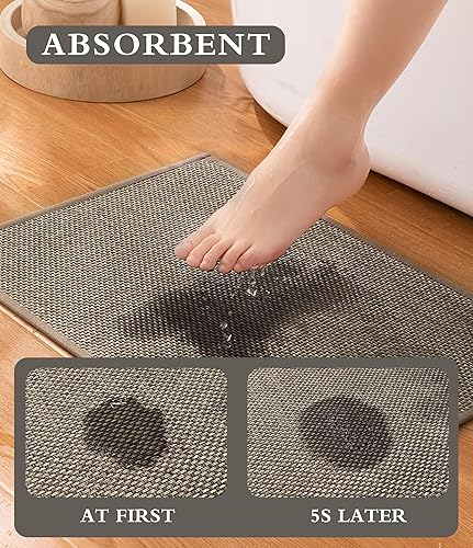 Miniatura 4 de YIHOUSE Alfombras de baño de 17 x 47 pulgadas, alfombra de baño larga antideslizante de secado rápido, alfombras de baño delgadas para debajo de la