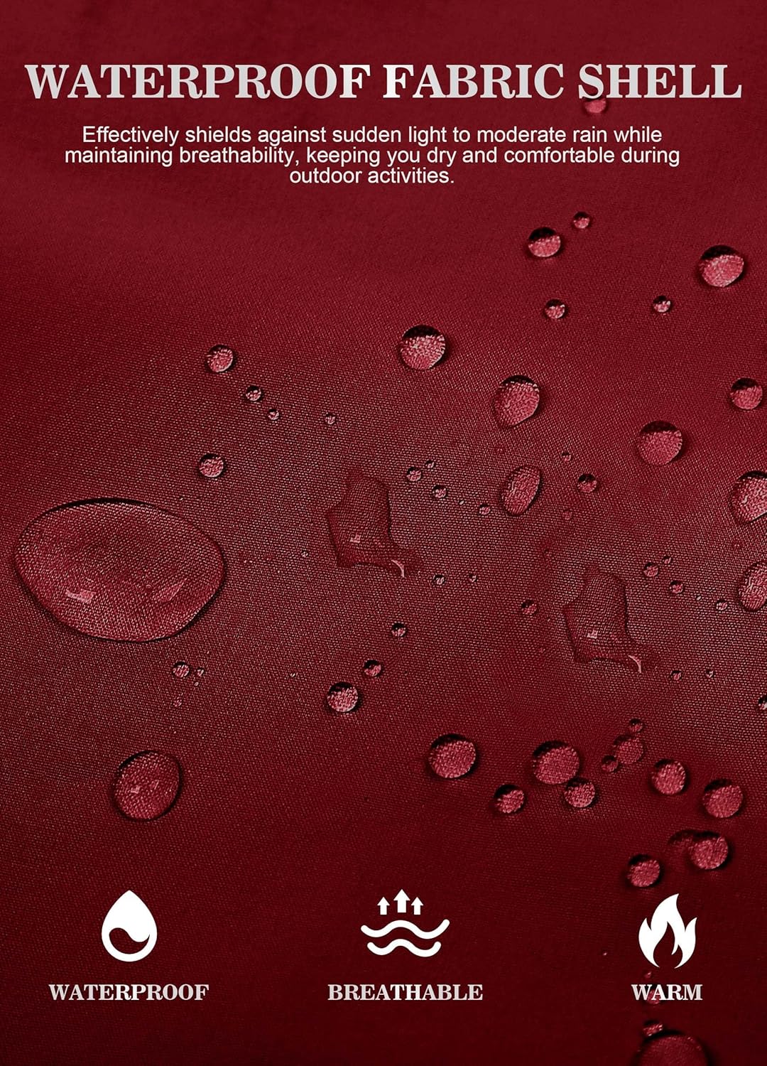 Softshell Jacket Women Fleece Lined Rain Jacket Waterproof Hood Lightweight Coat Ladies for Outdoor Hiking red L - Image 4