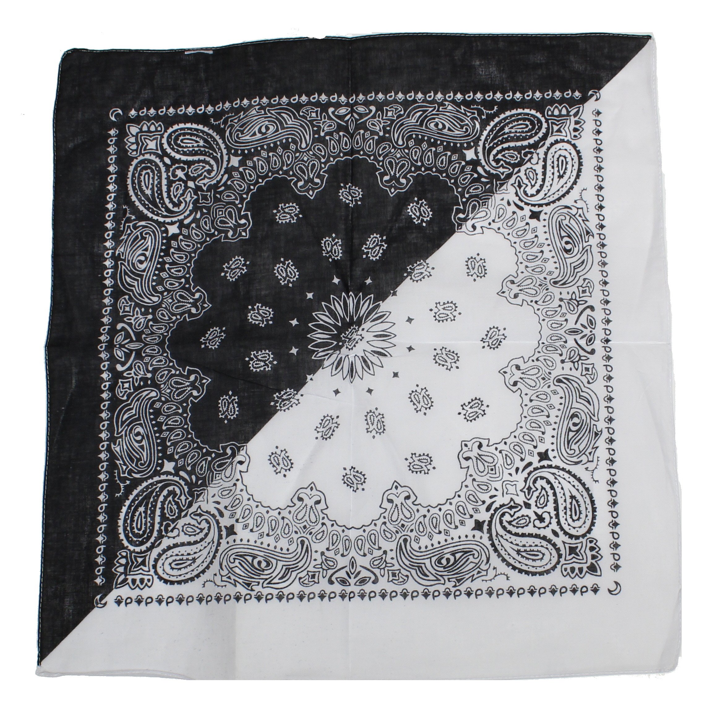 Zac's Alter Ego Half & Half Paisley Vintage Style Cotton Bandana