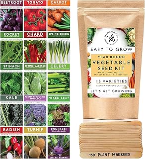 Vegetable Seeds Kit for Planting - 15 Heirloom Seed Varieties Included in This Grow Your Own Vegetable Seeds Pack, Ideal Gardening Gifts for Men and Women