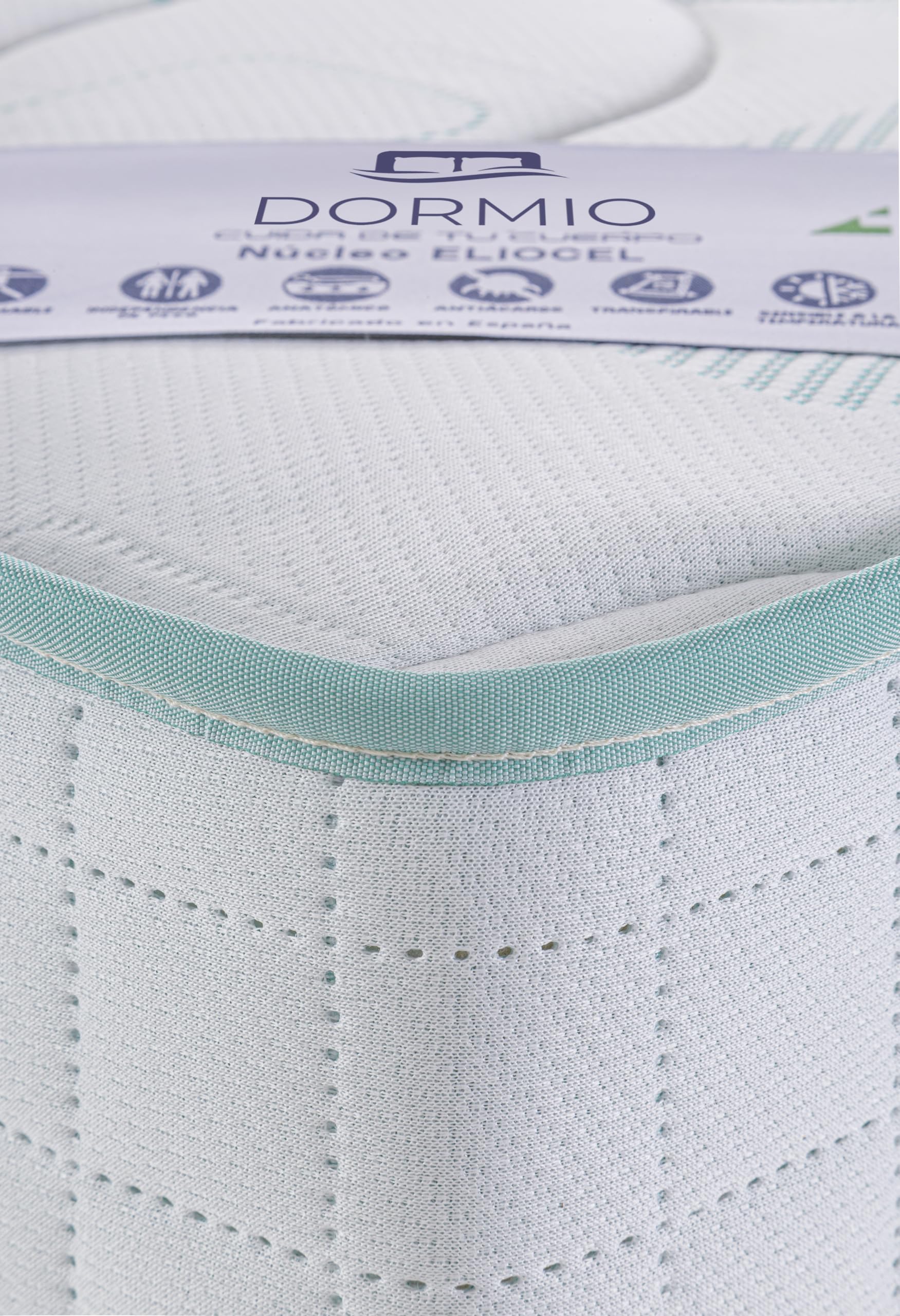 Dormio Ortopédico - Colchón Viscoelástico adaptable, Multiacolchado, Antideformaciones, Medida 135x190, Tratamiento antiácaros y antibacterias. Fabricado en España.