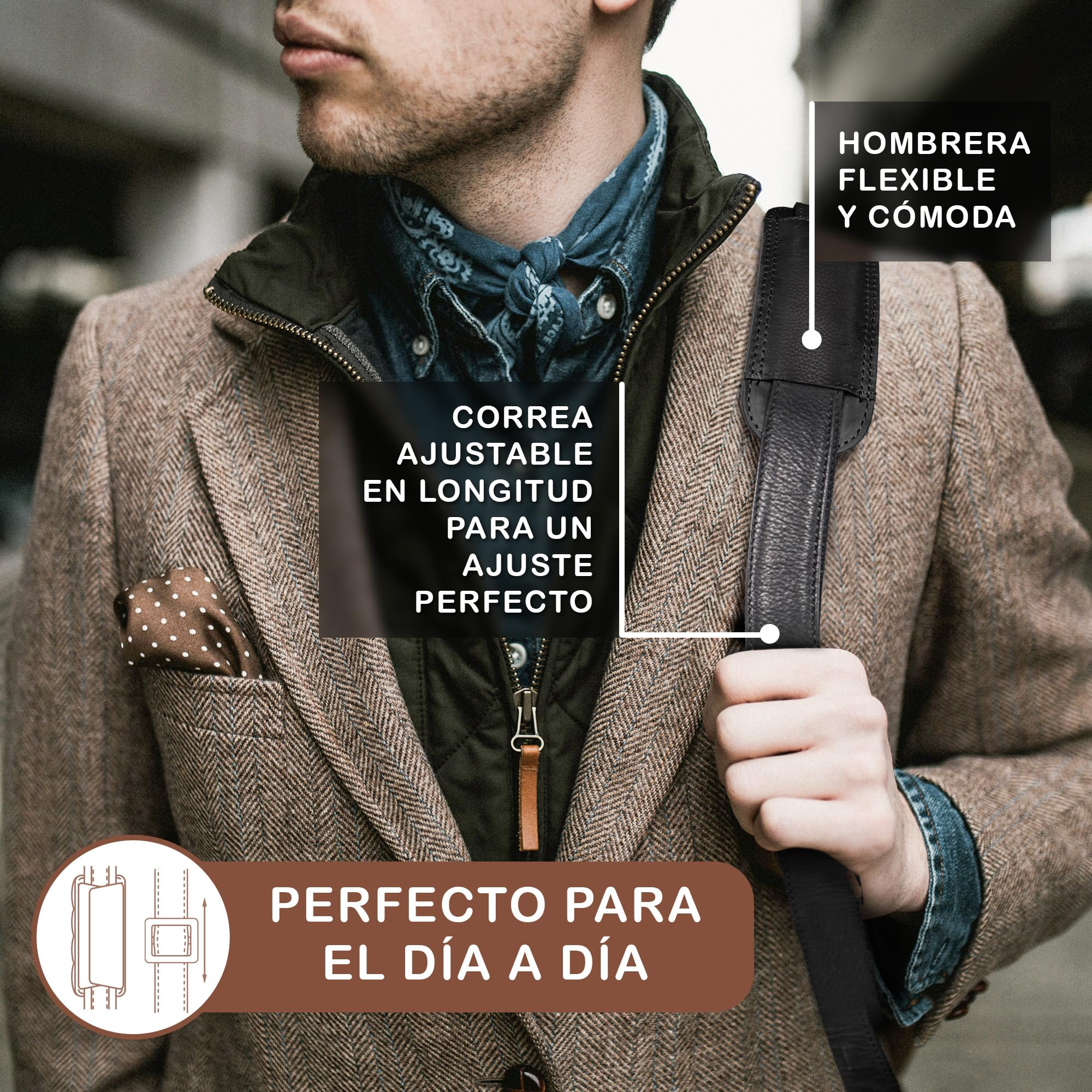 STILORD Maletín de Cuero para Hombre Cognac - Gran Bolso para Portátil de 15,6 Pulgadas - Bolso de Hombro Vintage de Cuero de Vaca Nelson