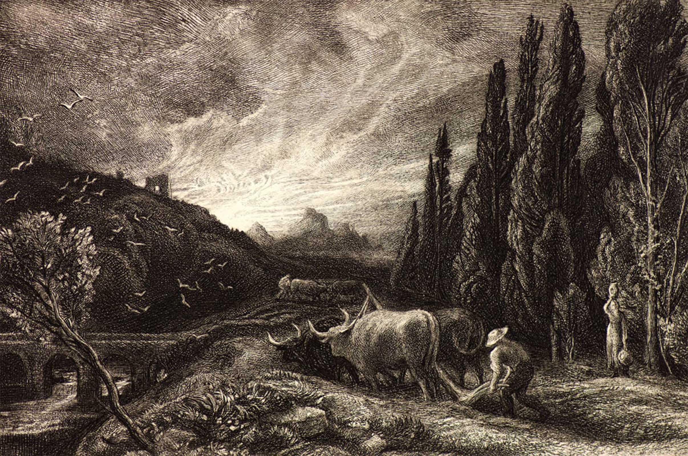 SERENDIPITP Vintage Picture Print on Canvas Wall Art Poster the Ploughman by Famous Painter Artwork Print Poster for Wall Decor 60x90cm