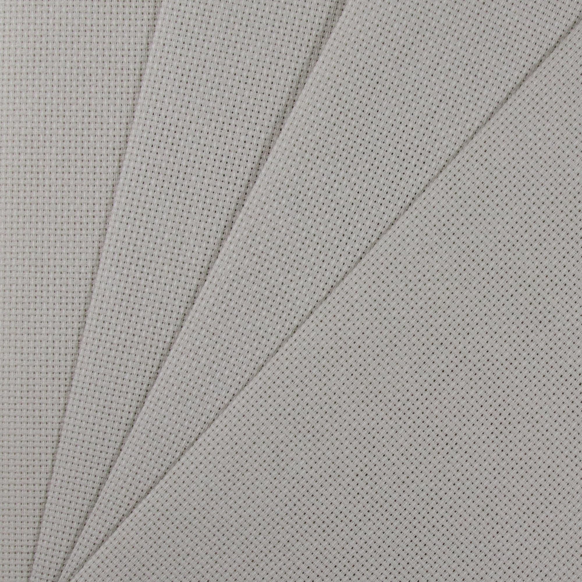 KCS 4/6 pc of 12" x 18" 30cmx45cm 16CT Counted Cotton Aida Cloth Cross Stitch Fabric (Pearl Grey, 4 pc)