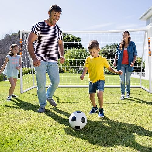 Miniatura 6 de SHANTRA Portería de fútbol de 12 x 610 x 6.58 x 56 x 4 pies para patio trasero, redes de fútbol de tamaño completo para niños y adultos, portería