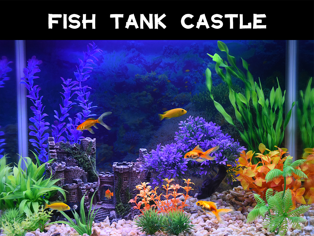 PTFJZ Aquarium Decorations- Castle Fish Tank Bubbler Decorations for Aquatic Pets to Breed Play and Rest Fish Decorations for Tank : Pet Supplies