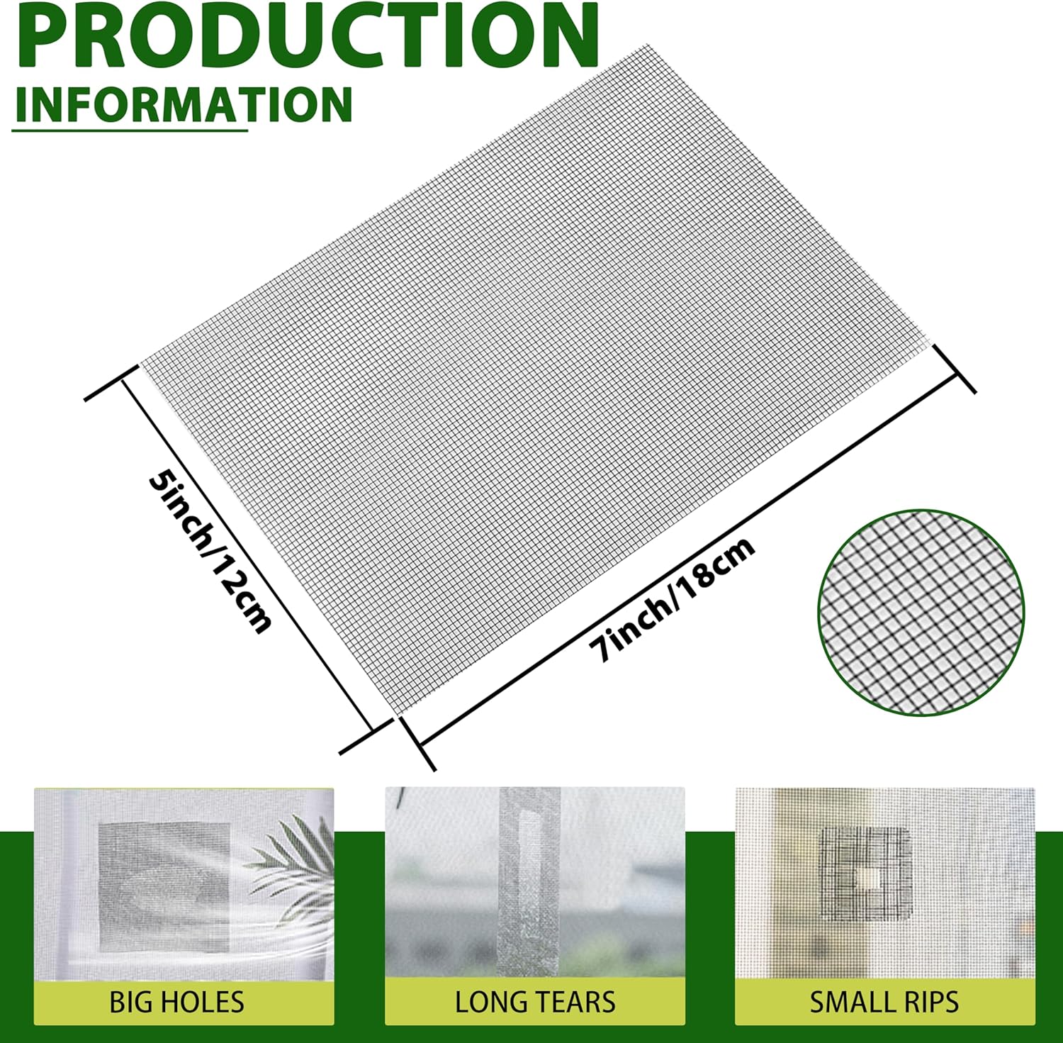 FLYZZZ Window Screen Repair Patch, 5'' x 7” Window Screen Repair Kit,Strong Adhesive 10Pc Black Window Screen Repair Kit, Big Hole Screen Patch Repair Kit