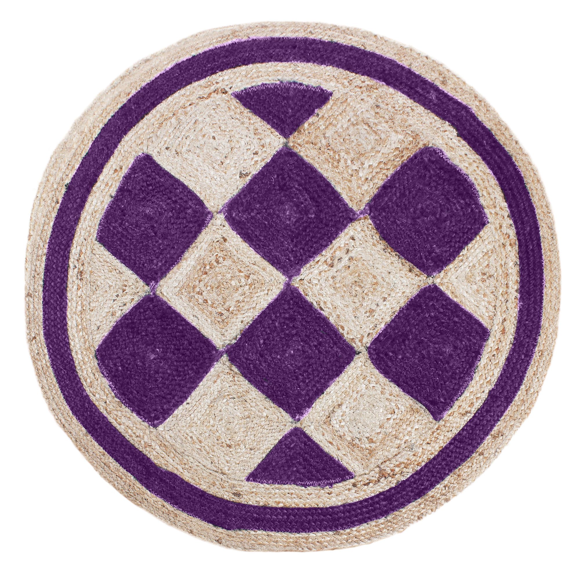 Tapis en jute à motif circulaire grand format pour salon et chambre