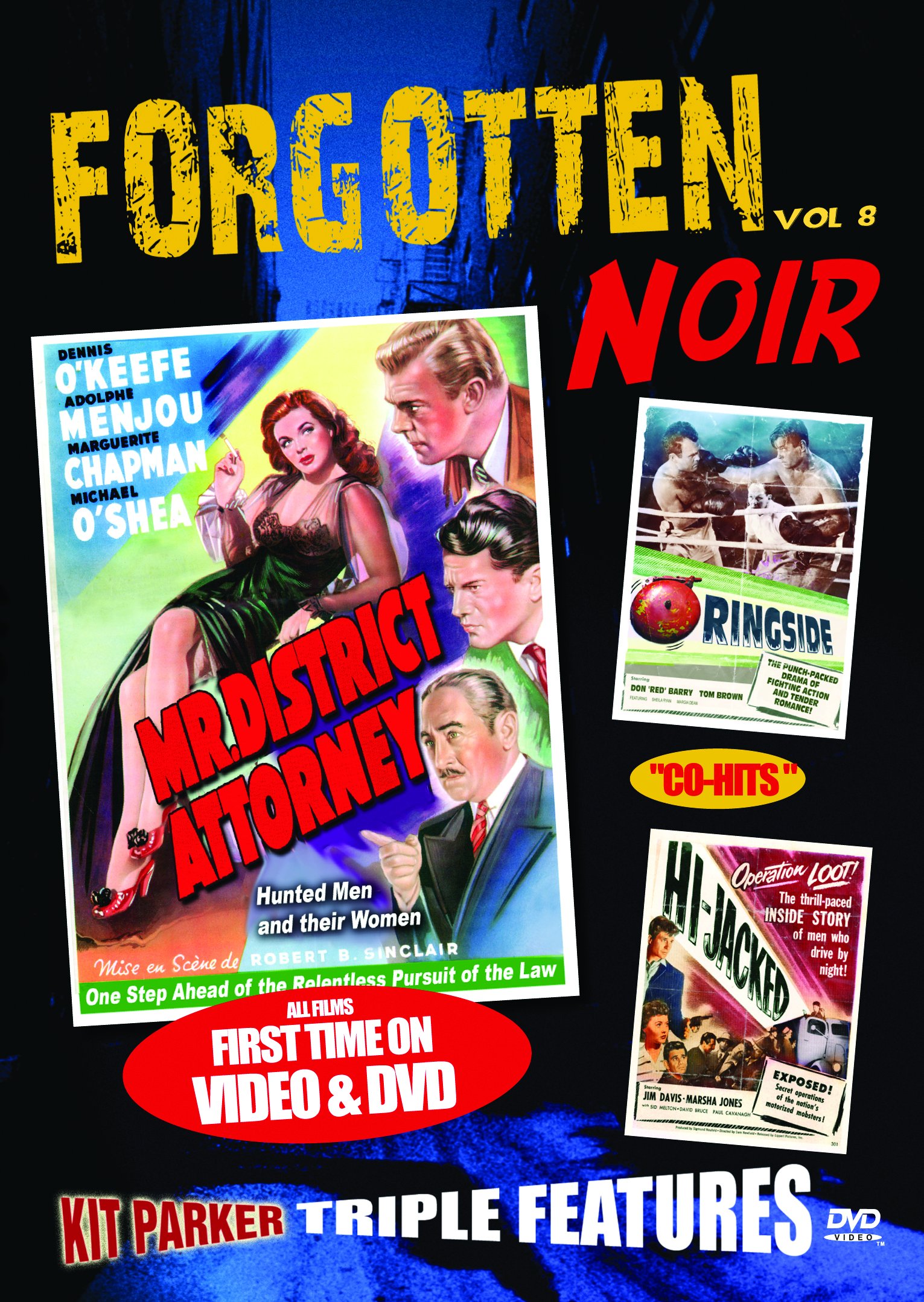 FORGOTTEN NOIR: Vol 8: Mr. District Attorney (1947); Ringside; Hi-Jacked [DVD]