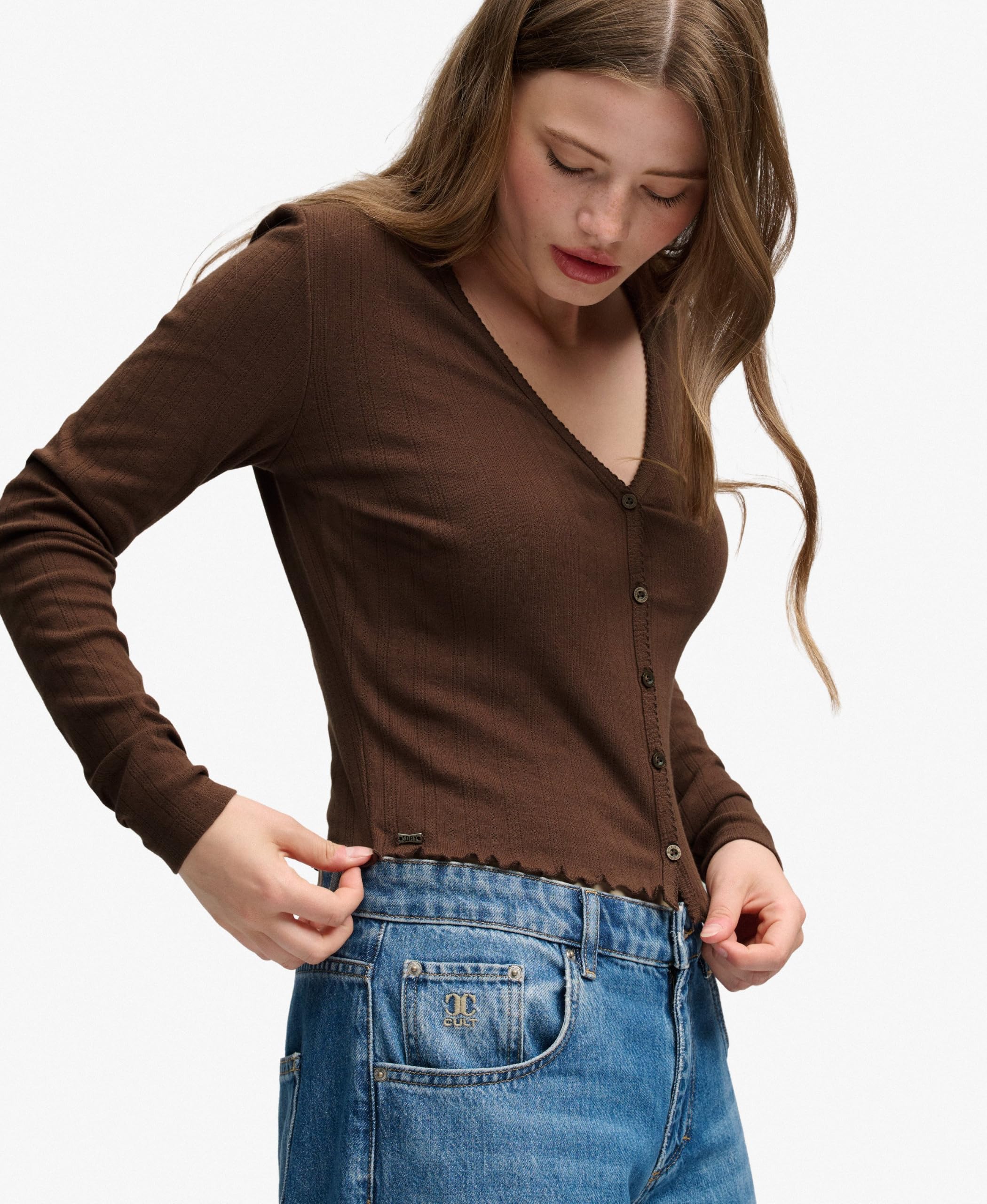 Superdry Koszulka Kobiety Ath Ess Pointelle Cardigan