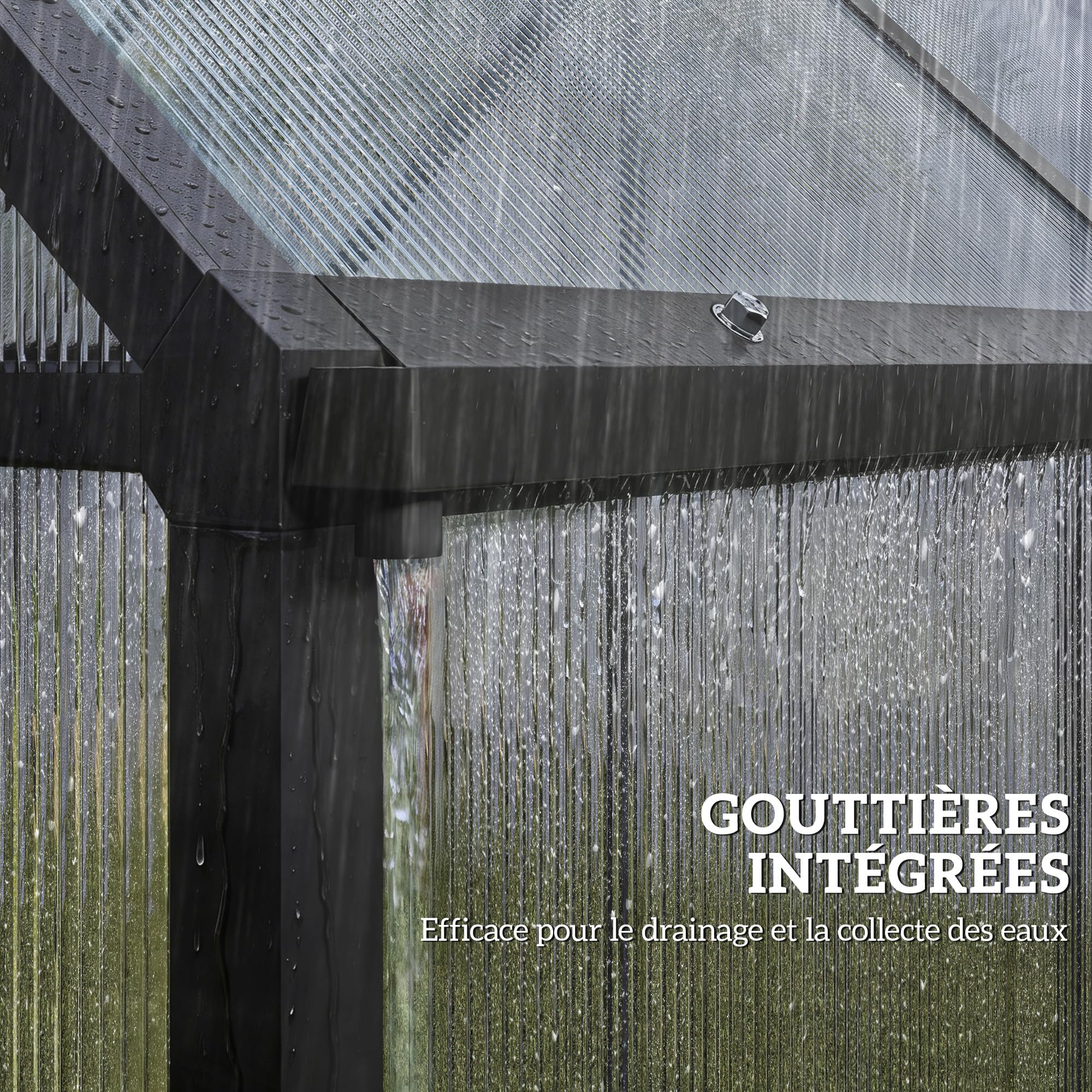 Outsunny Serre de Jardin en Aluminium Polycarbonate 3 ㎡ 178x168cm, Serre avec fenêtre réglable Porte battante, abri extérieur résistant aux intempéries pour Plante Fleur Potager semis, Transparent