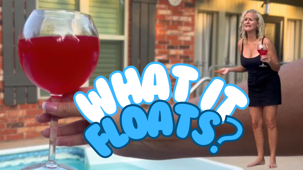Floating Wine Glasses for Pool With Cannonball Hubby