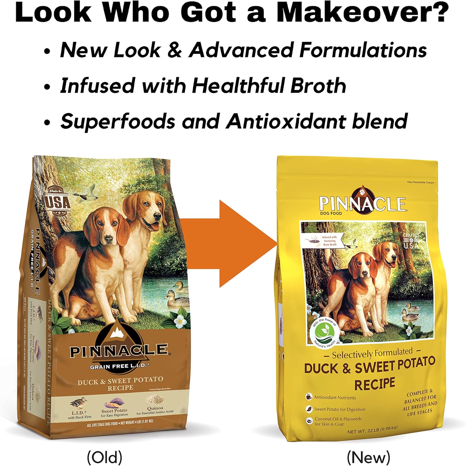 Duck & Sweet Potato Dry Dog Food 4 lb, Infused with Broth