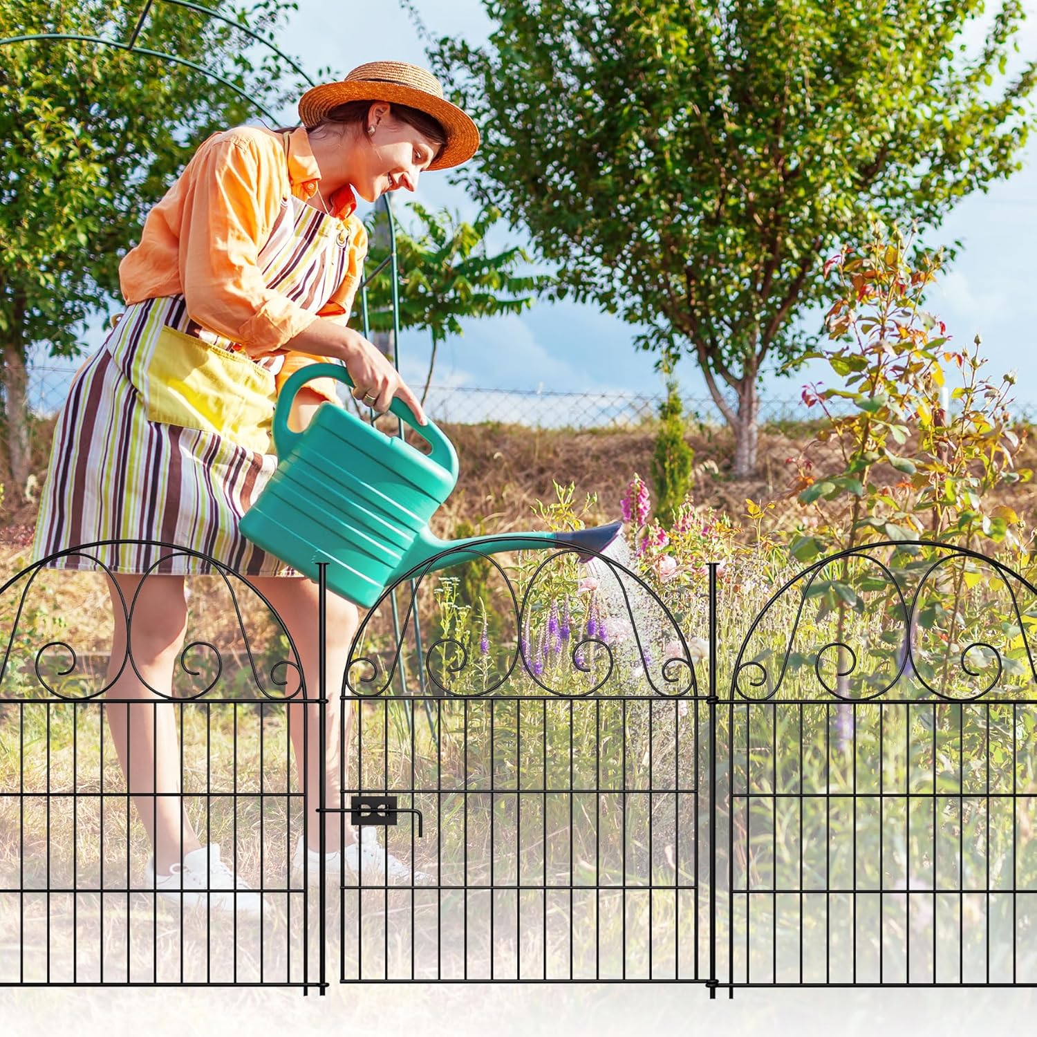 8 Panels Decorative Garden Fencing,36in H x 27in L,Fencing for Garden Beds, Garden Fence Animal Barrier for Yard,Flower Bed & Outdoor Border