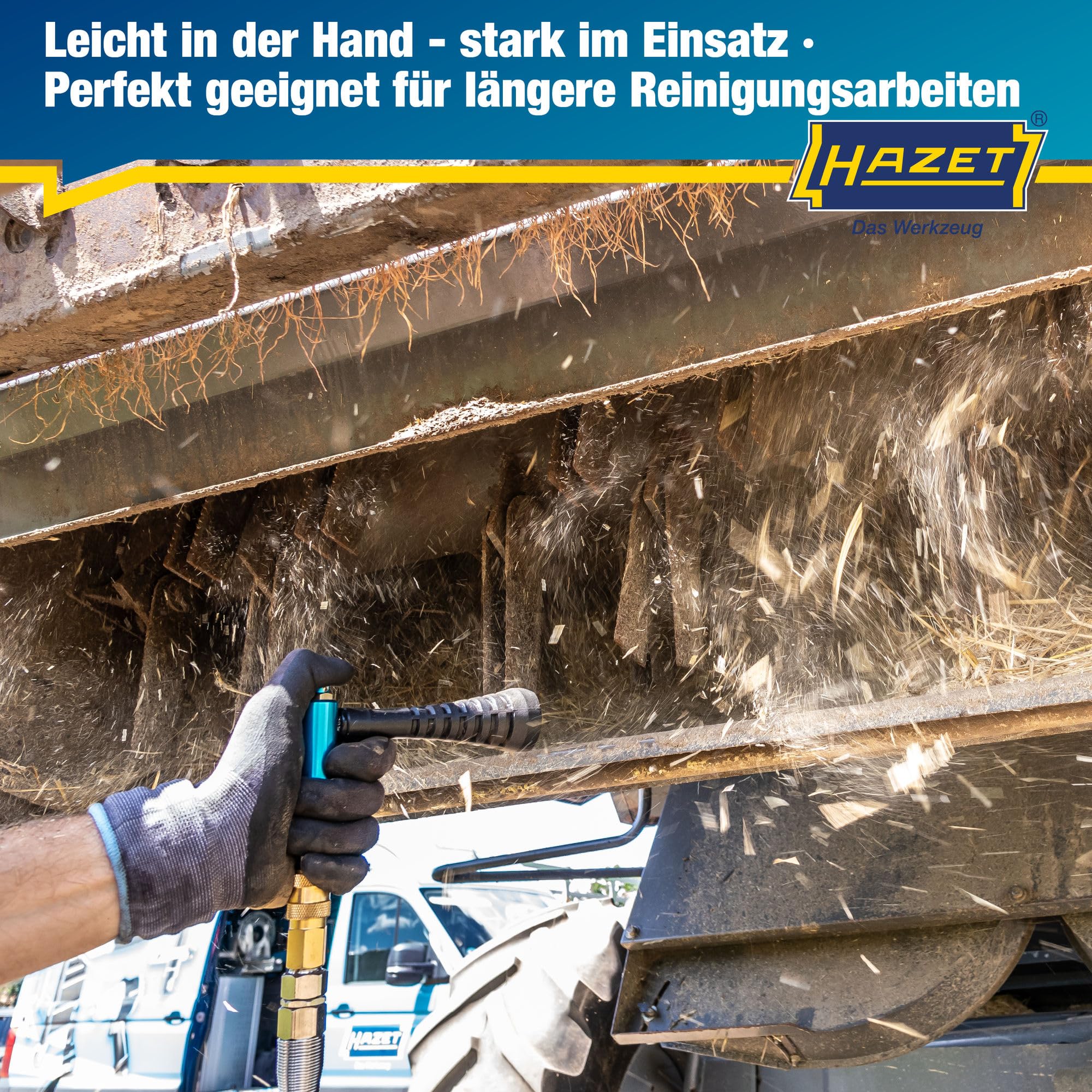 HAZET Turbo Druckluftpistole 9040T-1, Verwirbelungsdüse erzeugt starken Luftimpuls, 6 Bar Betriebsdruck mit ergonomischem Handgriff, für ein schnelles Entfernen von Staub, Spänen usw.