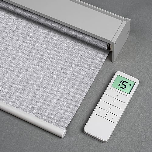 Miniatura 1 de Persianas enrollables motorizadas con control remoto, persianas eléctricas opacas que funcionan con Alexa Google a través del concentrador,