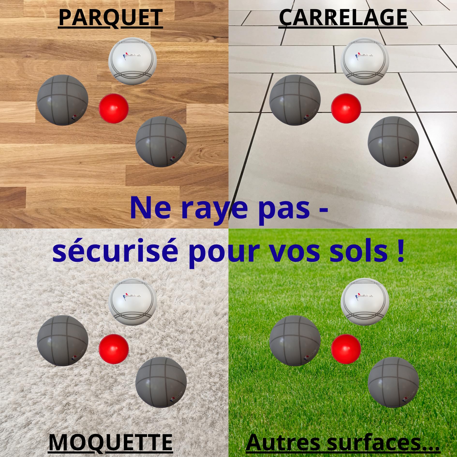 2x SportX Mini Jeu De Boule Set met 6 Ballen