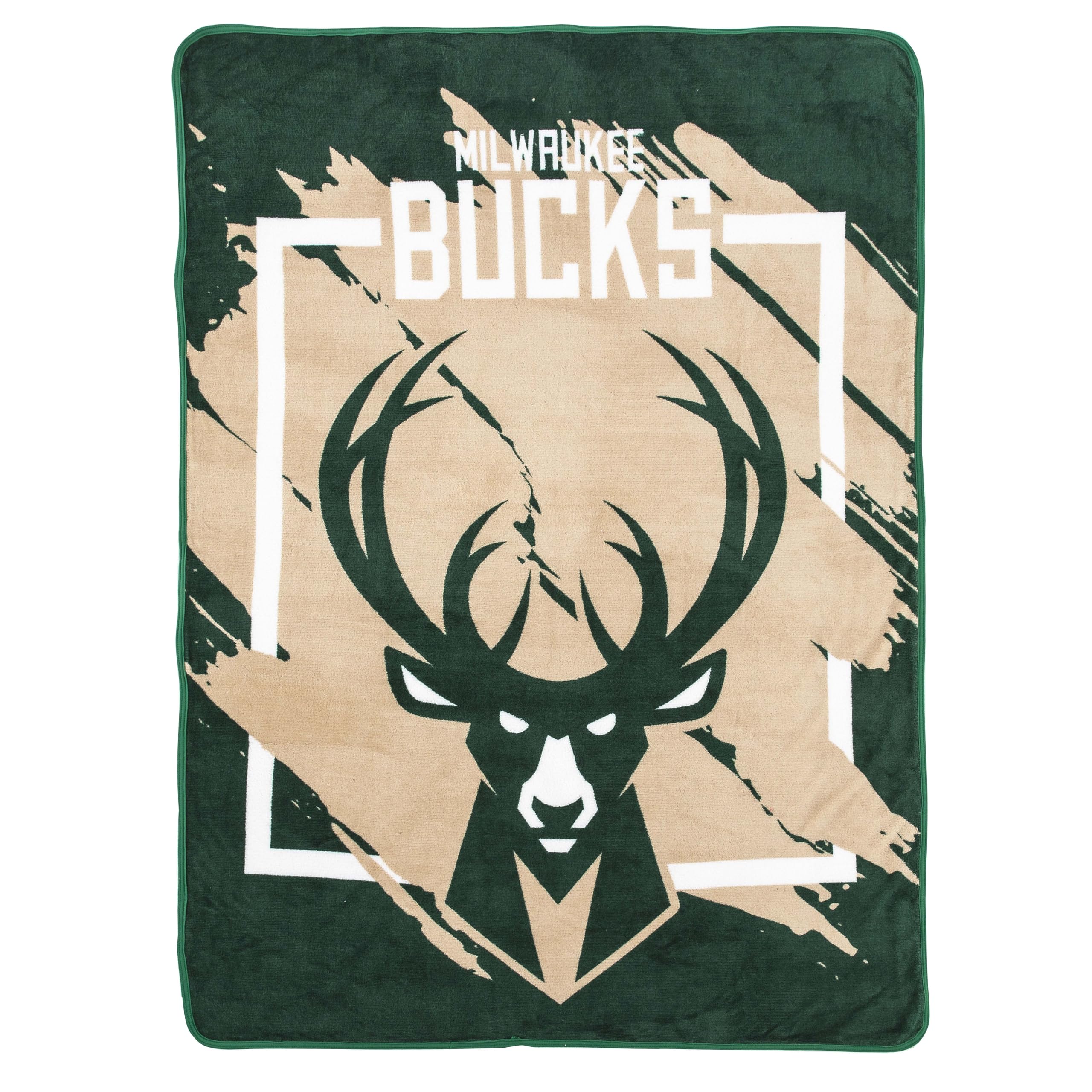 Northwest Dimensional Nba Milwaukee Bucks Micro Raschel Throw Blanket, 46" X 60",