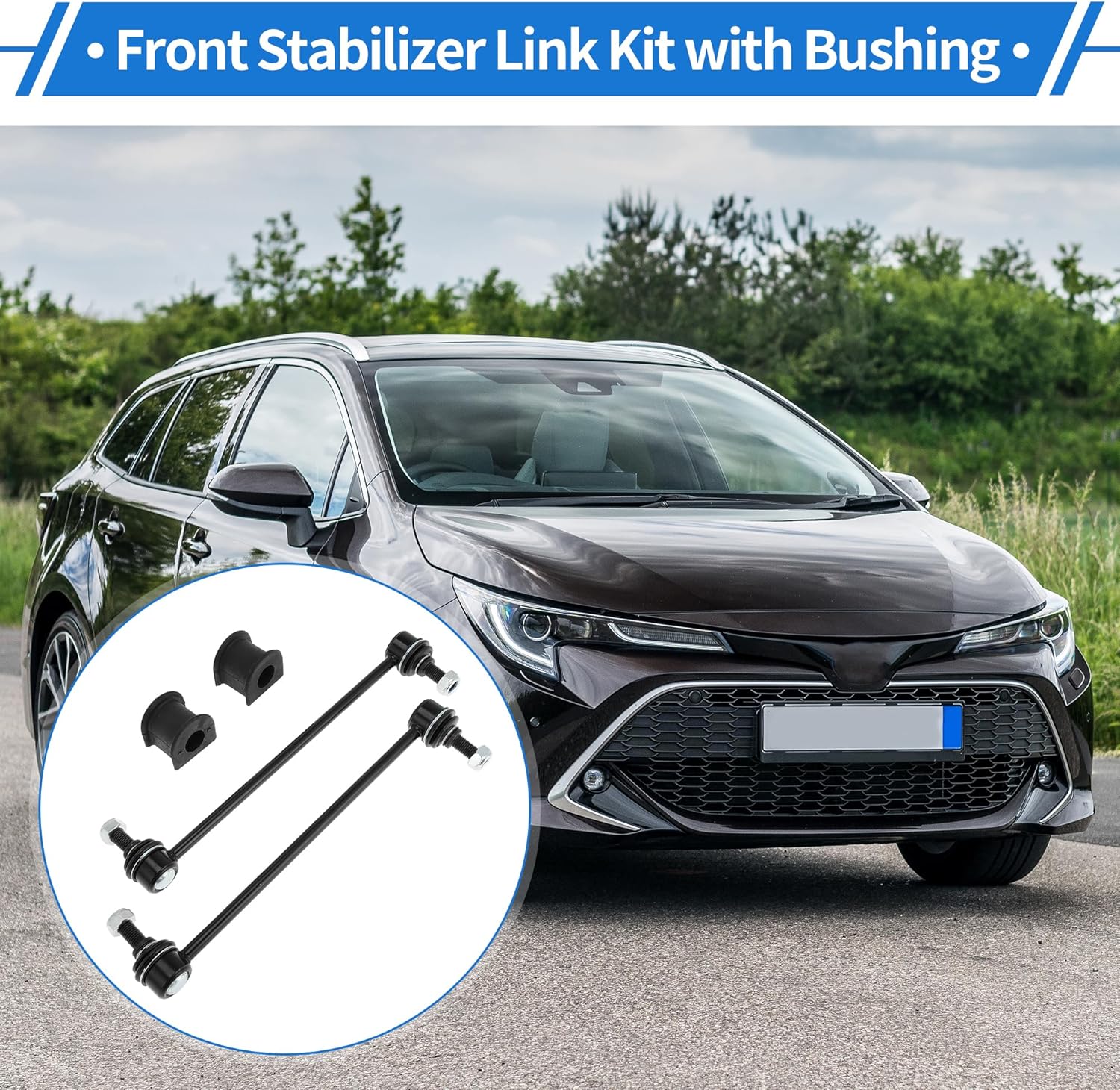 Front Stabilizer Bar Links with 2 Pcs Bushing for Toyota Prius 2004-2009 Sway Bar Link Kits No.K80230/K200705 1 Set