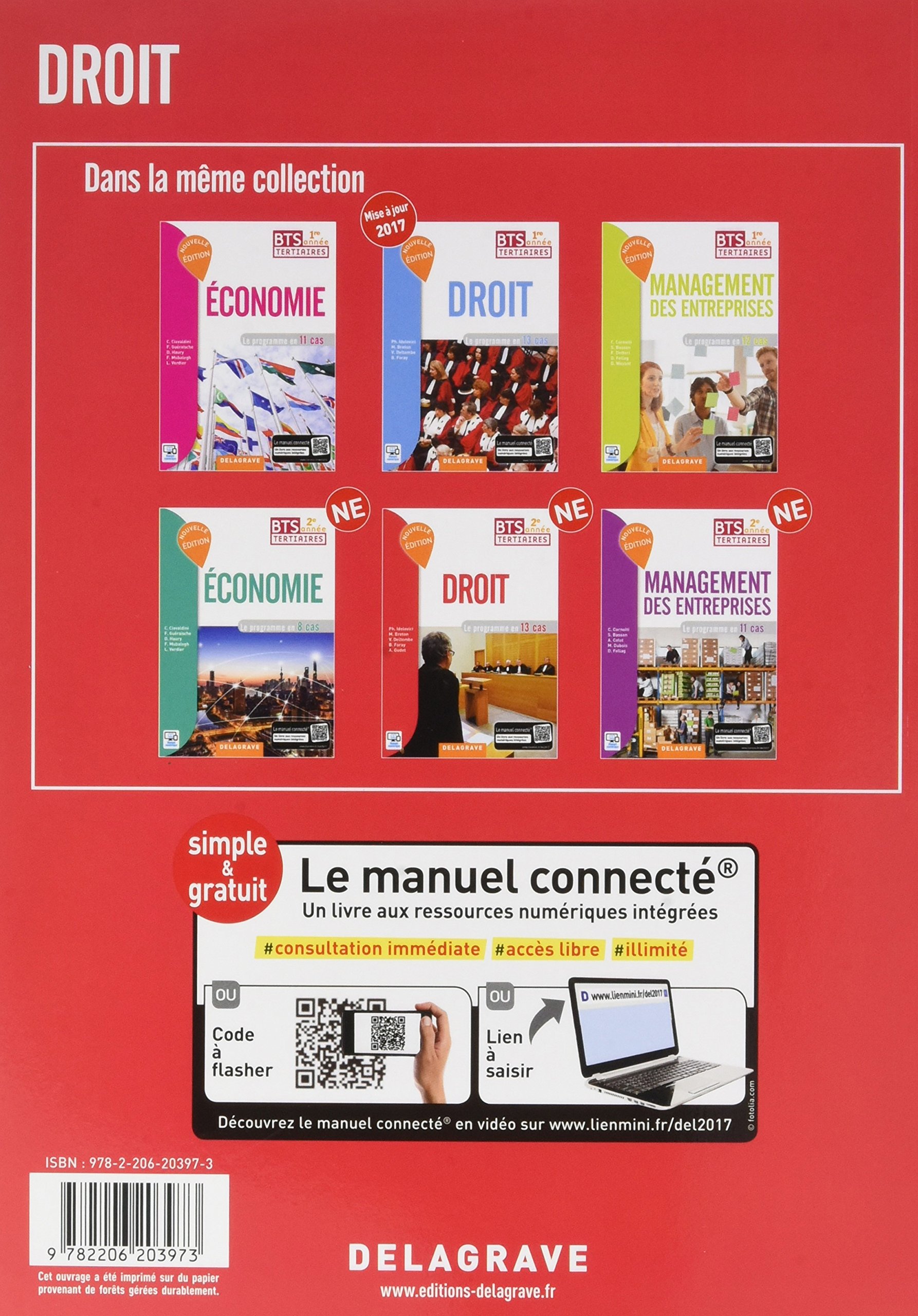 Droit 2e année BTS (2017) - Pochette élève: Le programme en 13 cas