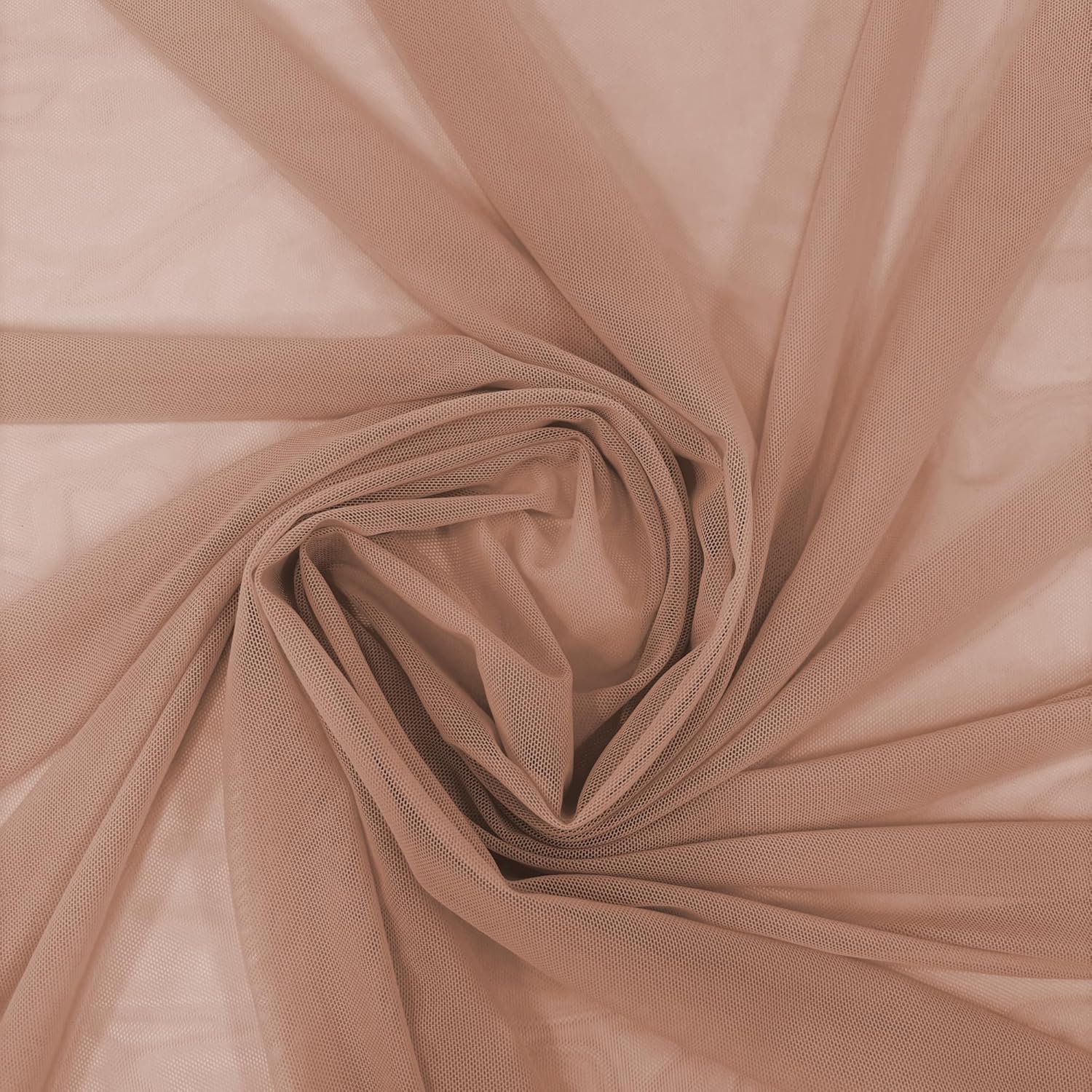 Ice Fabrics 4-Way Stretch Power Mesh Fabric by The Yard - 60" Wide Nylon Spandex Sheer Net - Breathable & Stretchy Mesh Fabric for Sewing Activewear, Dresses, Crafts - Dark Nude - 20 Yards