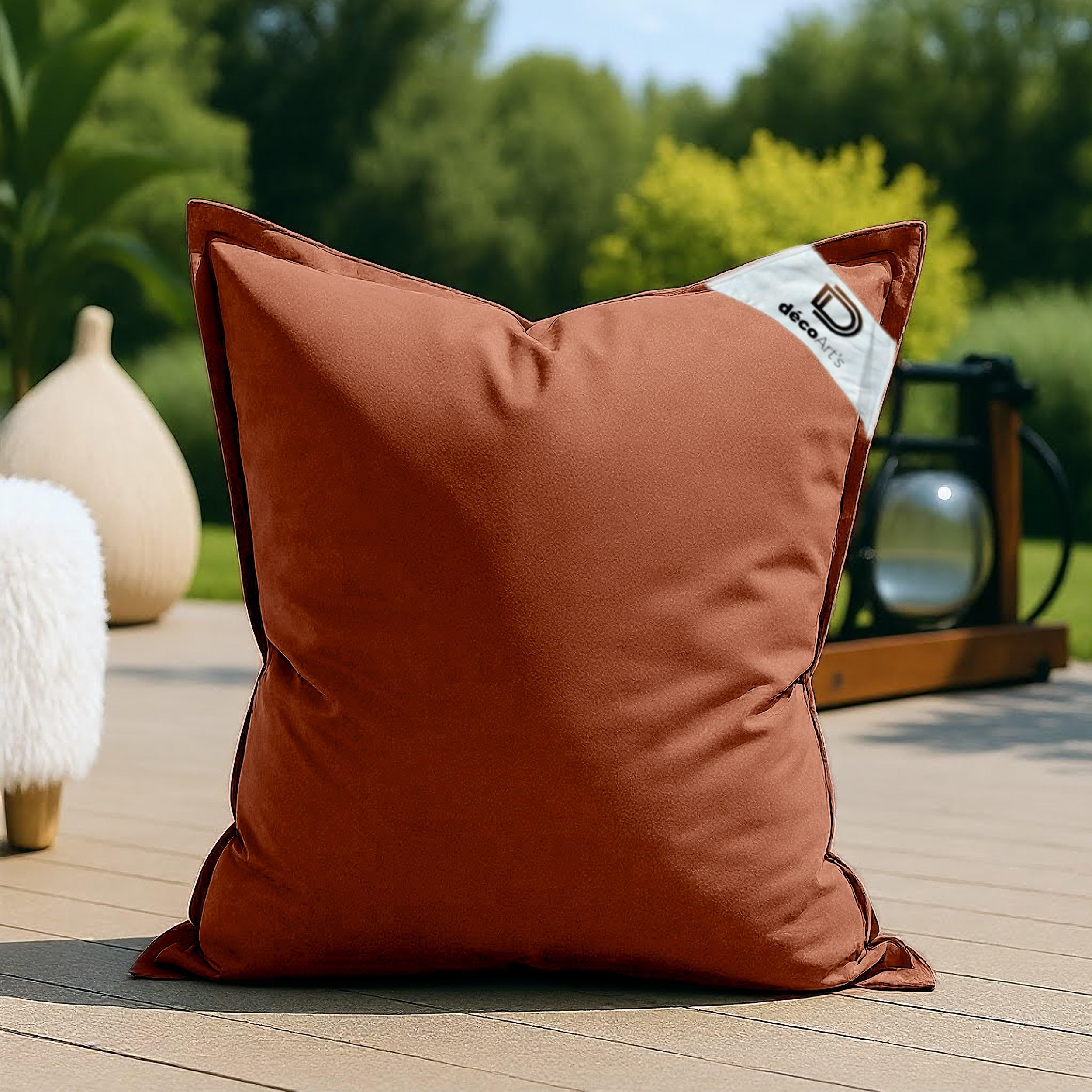 Housse pour Pouf Géant XL 120x80cm - Intérieur et Extérieur - Déhoussable - AntiUV - Terracotta