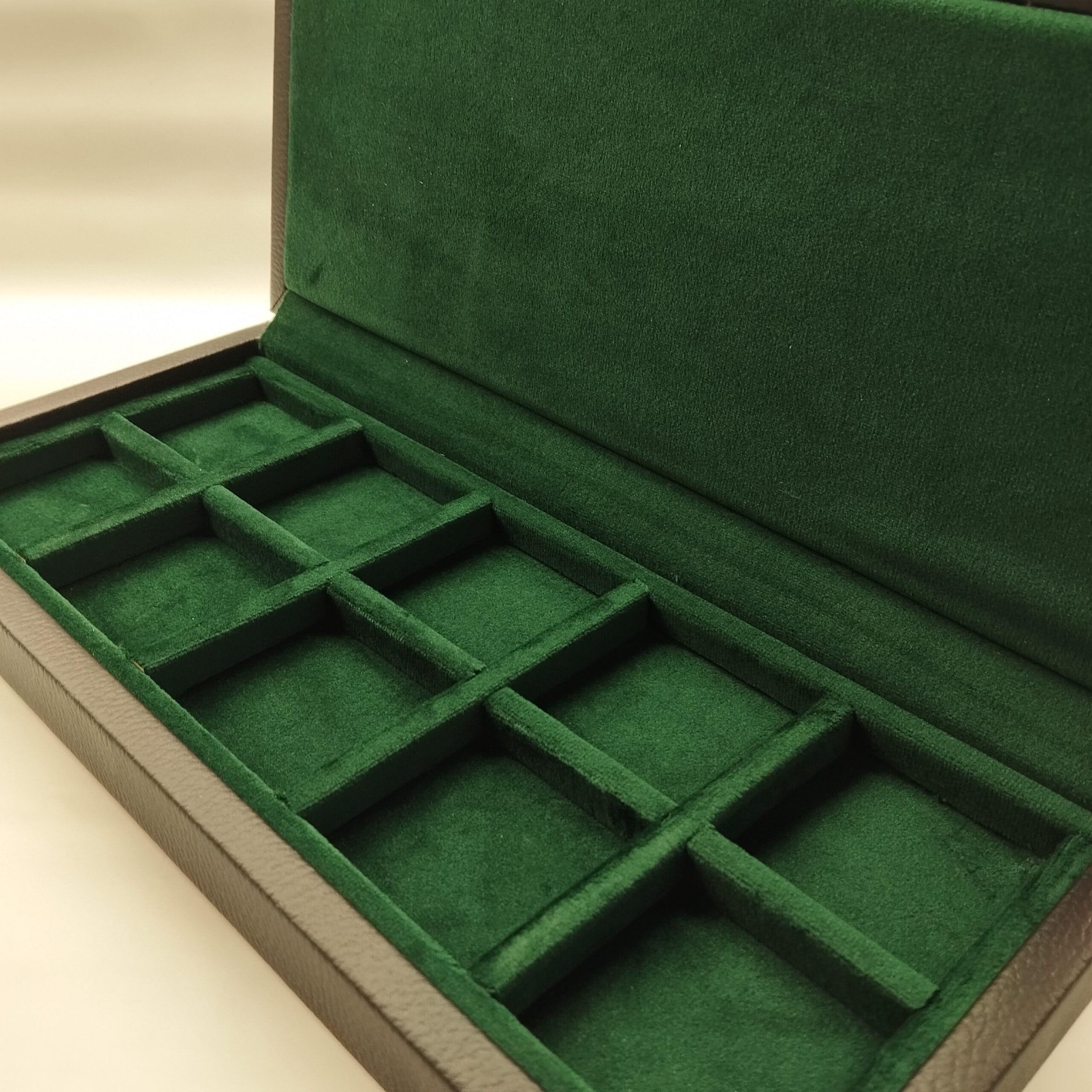 Cofanetto per monete da collezione 10 scomparti 47x47 mm, similpelle blu e velluto, numismatica artigianale Made in Italy – Coins&More