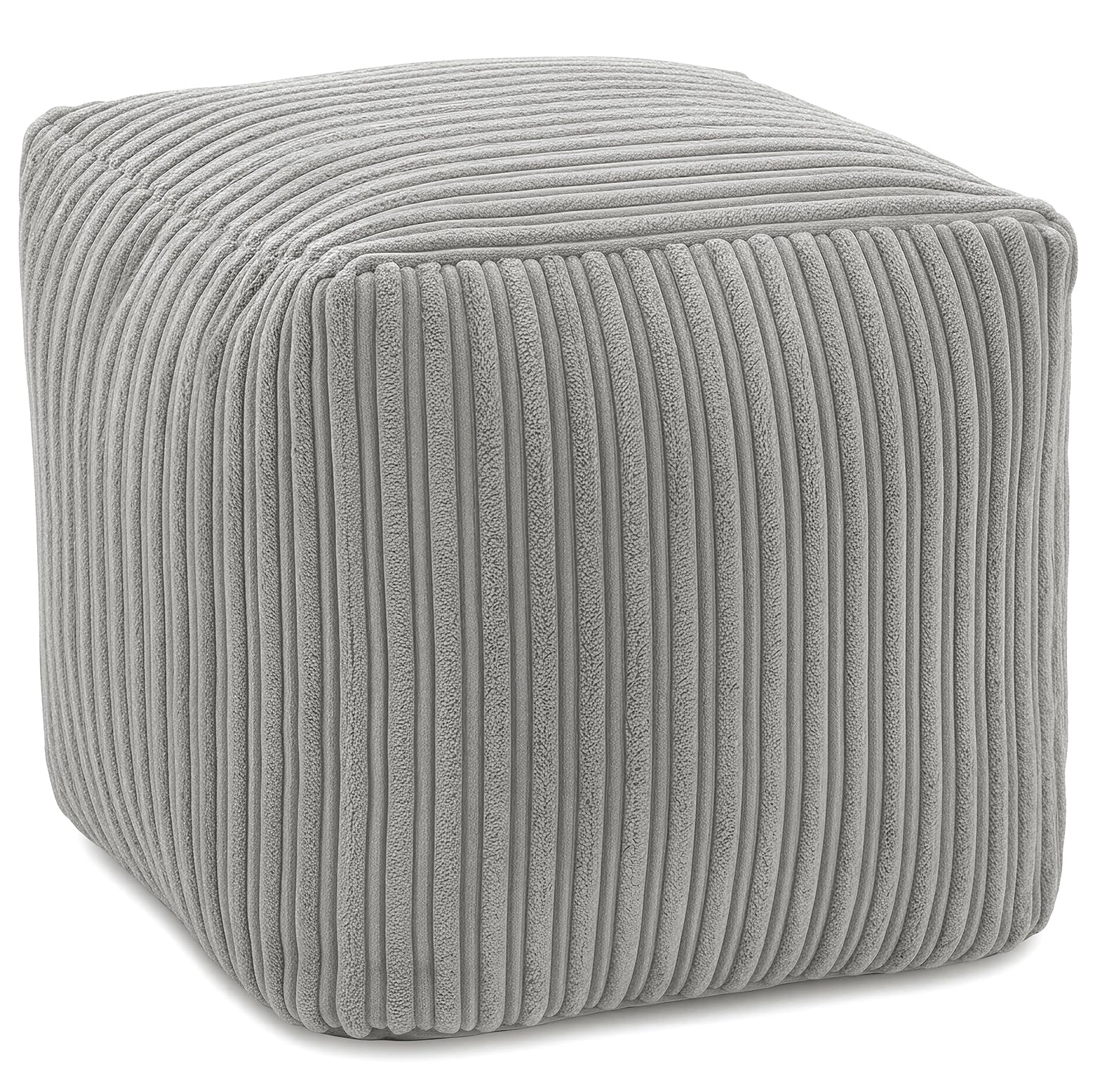 KISAA Living Cozy Jumbo Cord Footstool Bean Bags, Stylish & Durable Jumbo Cord Square Foot Rest Pouffe Beanbags, Durable & Comfortable (Square (40x40x40cm), Mink)